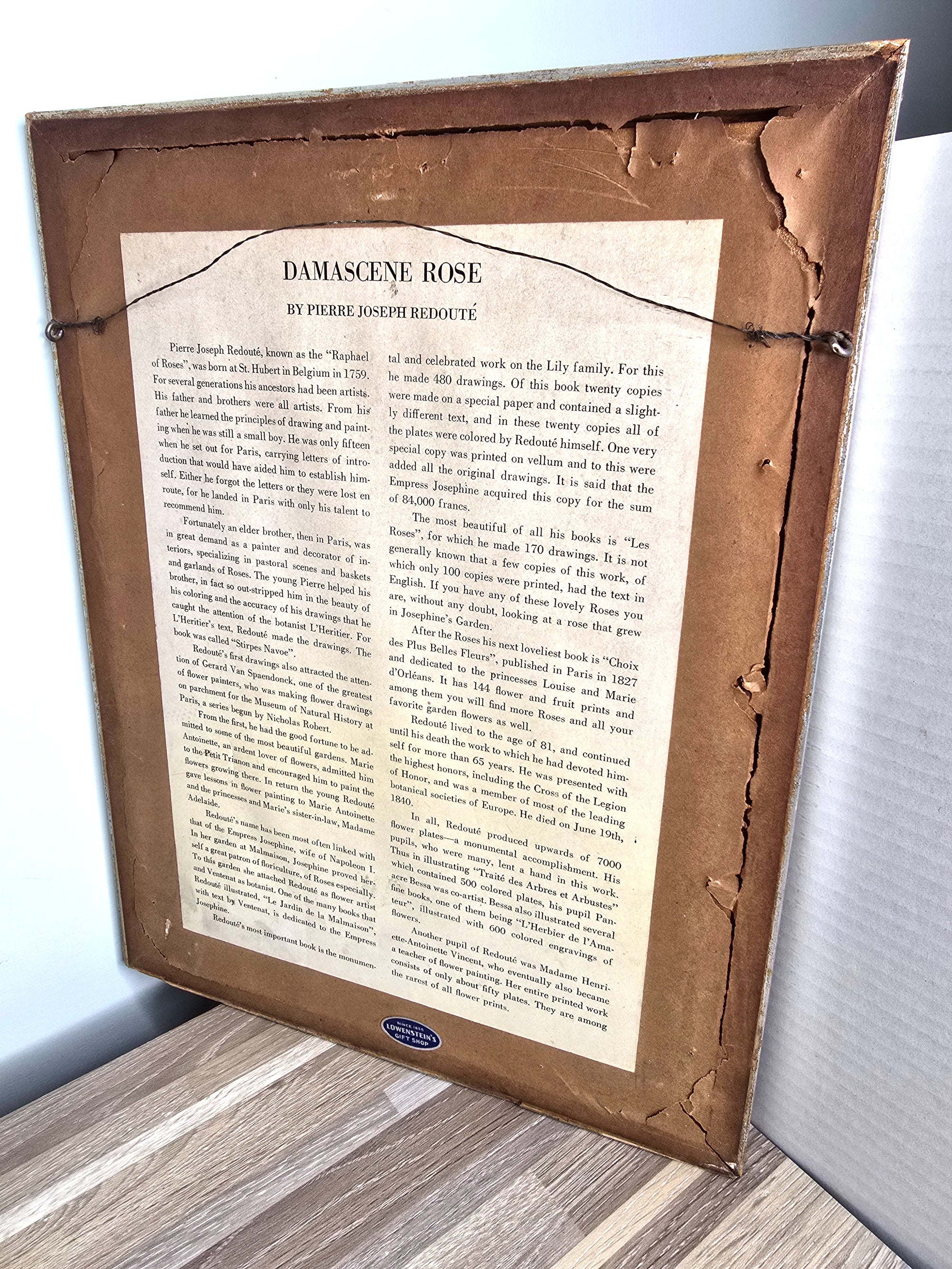 Pierre Joseph Redoute Art Damascene Rose - Very Rare Print