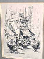 1920 French Art by Auguste Brouet "Coin de la rue Lepic" Print by Louvre Museum in Paris