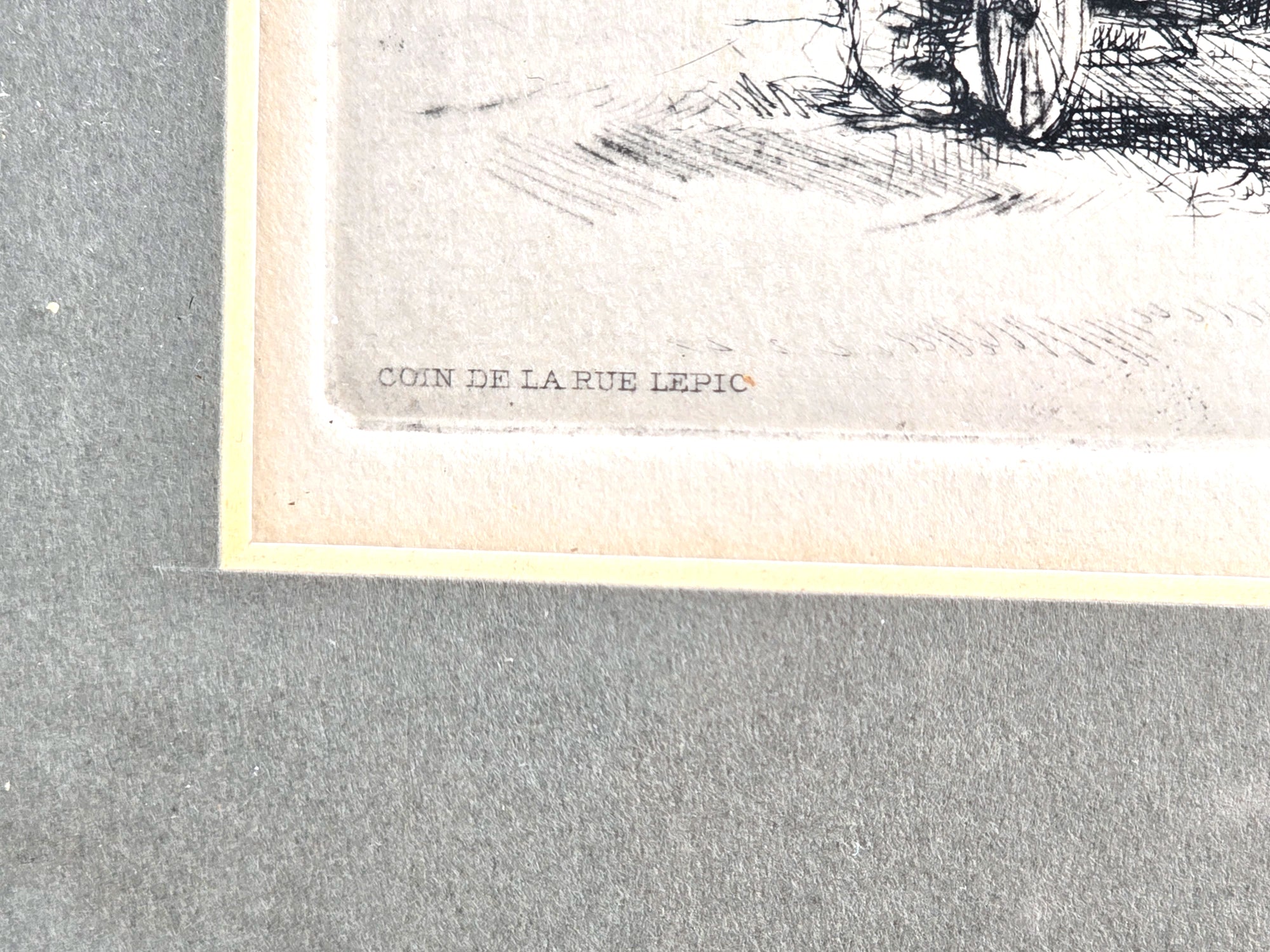 1920 French Art by Auguste Brouet "Coin de la rue Lepic" Print by Louvre Museum in Paris