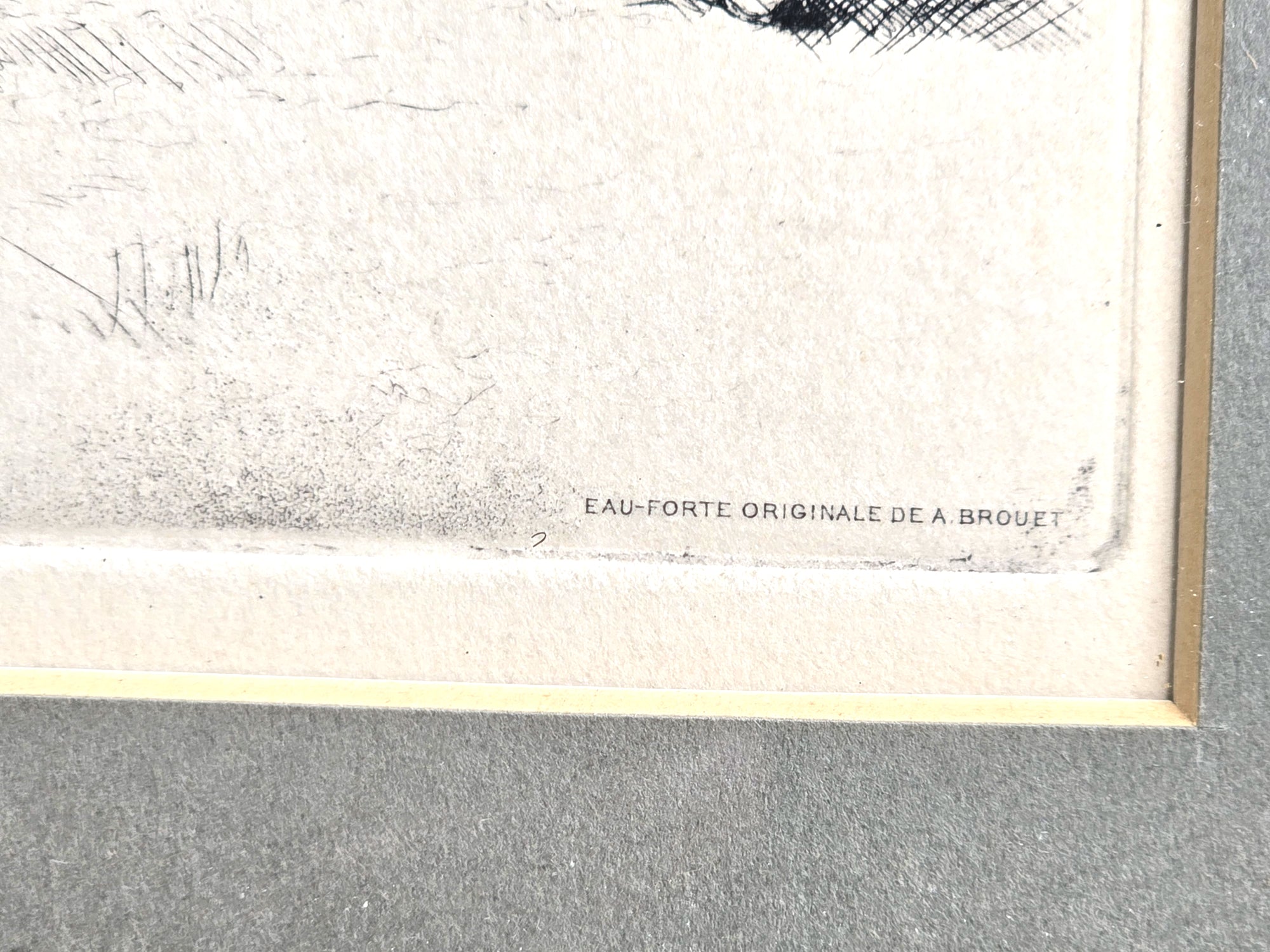 1920 French Art by Auguste Brouet "Coin de la rue Lepic" Print by Louvre Museum in Paris