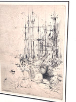 1920s French Art Saint Malo Coin Du Port by Auguste Brouet Print Louvre Museum in Paris