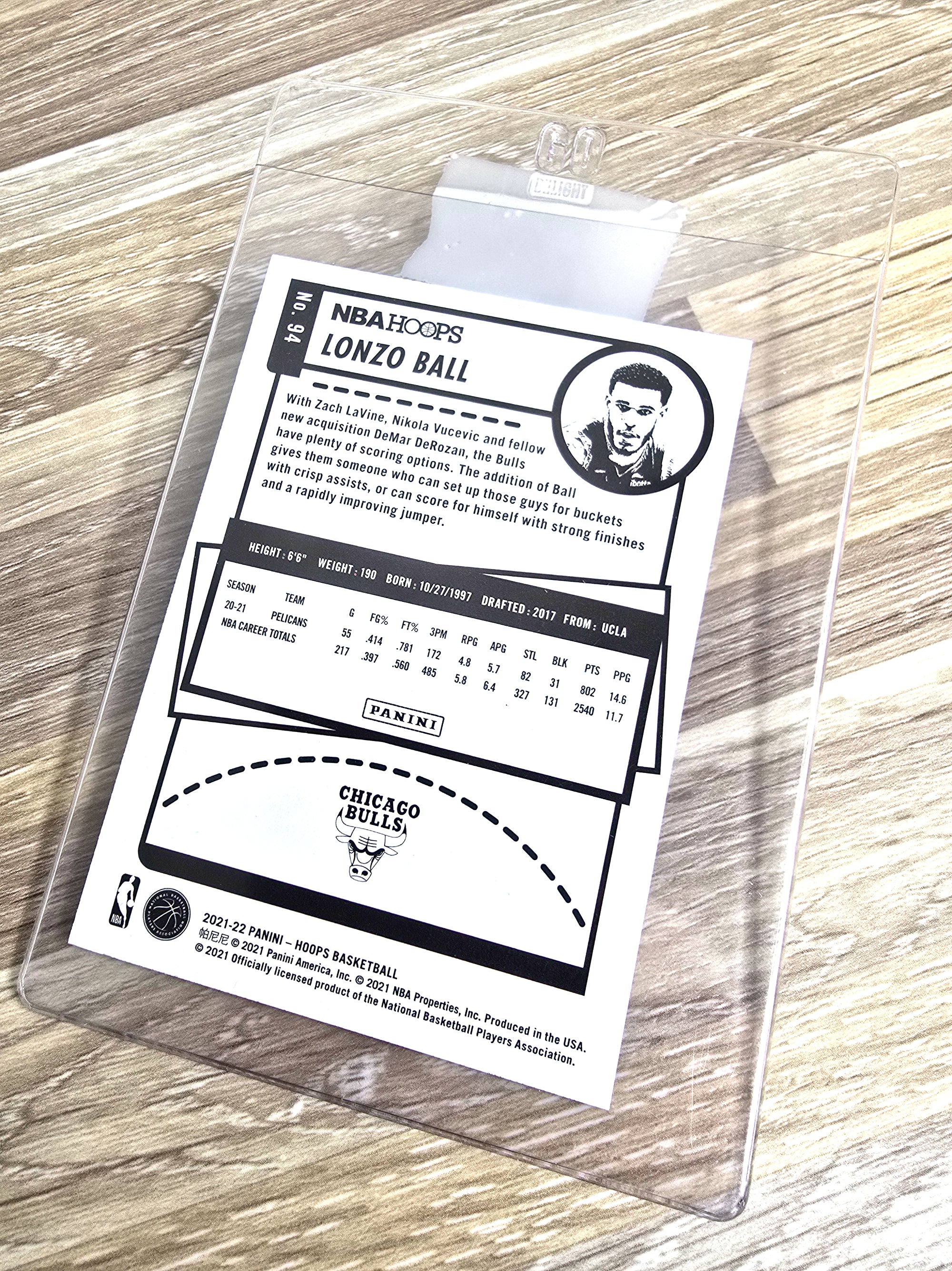 Lonzo Ball Chicago Bulls Basketball Card 2021/22 Panini No. 94