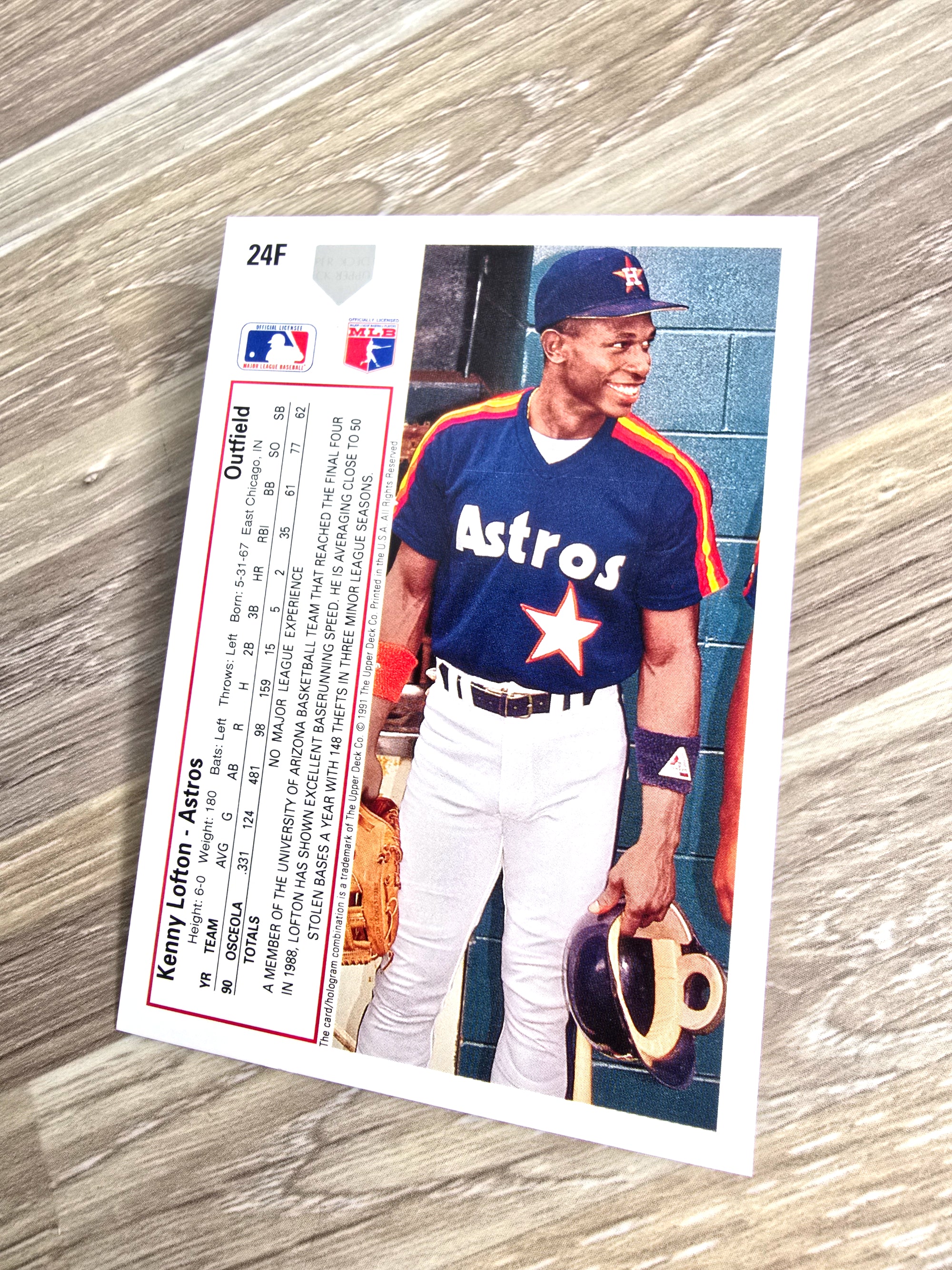 1991 Upper Deck Kenny Lofton Baseball Card No. 24F