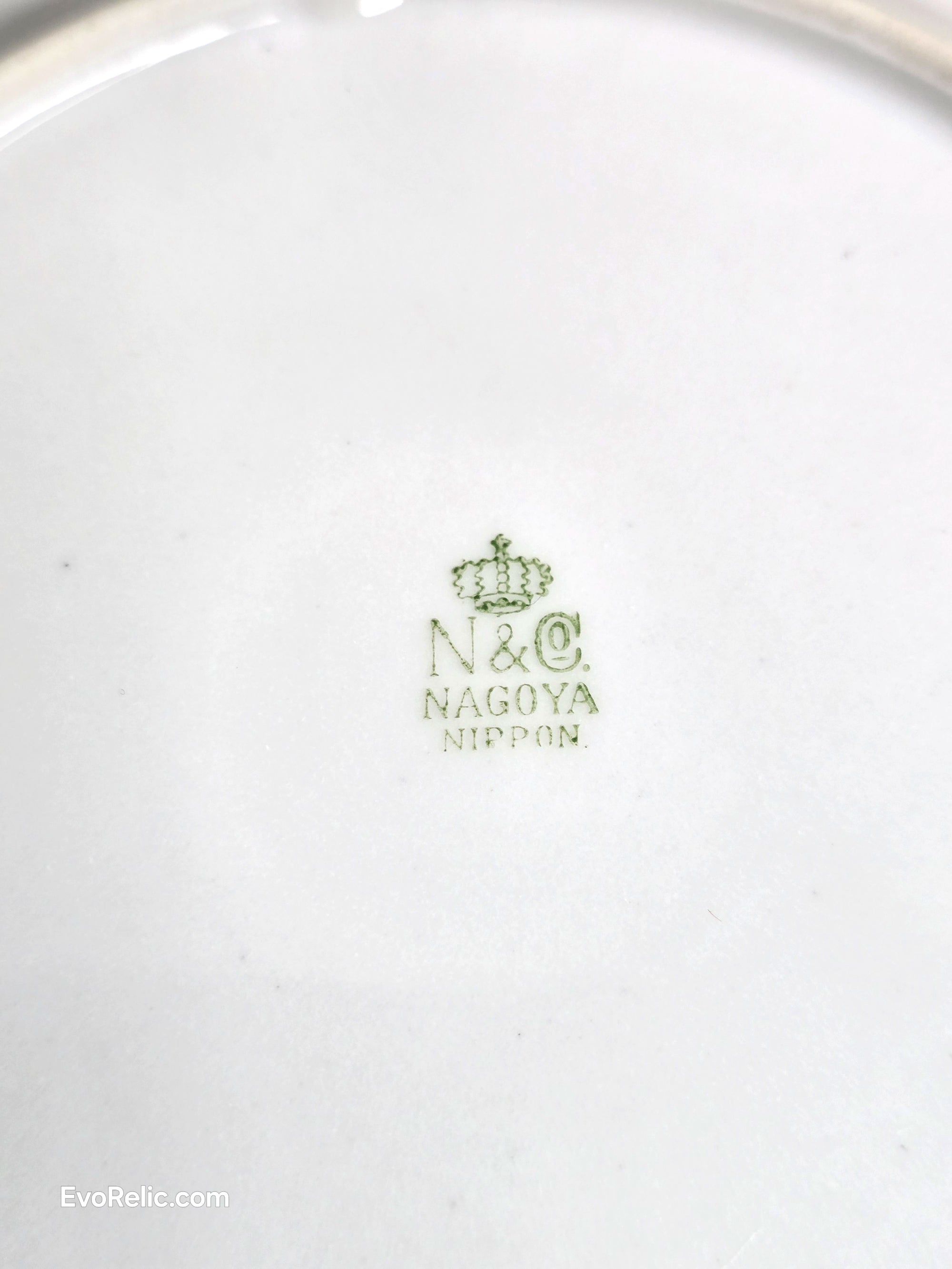 Antique NIPPON Porcelain Butter Plates Set of 12 – Green Greek Key (1908–1921)