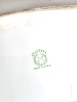 Gorgeous Peach Luster Noritake Art Deco Tray Handled Serving Dish with Floral Cartouches 1920s Porcelain