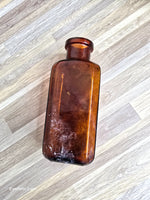 Early 1900s Amber Apothecary Bottle THE N.D. CO National Drug Company Philadelphia Square Wide Mouth