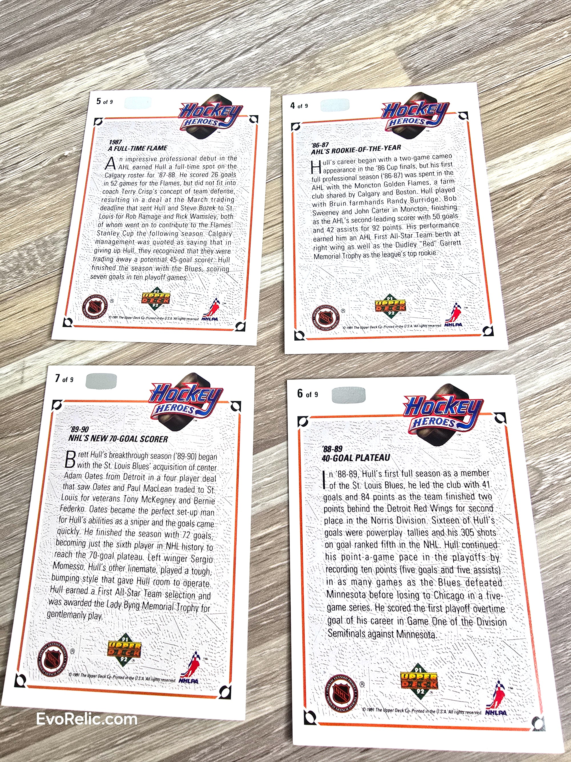 1991 Brett Hull NHL Hockey Cards Upper Deck