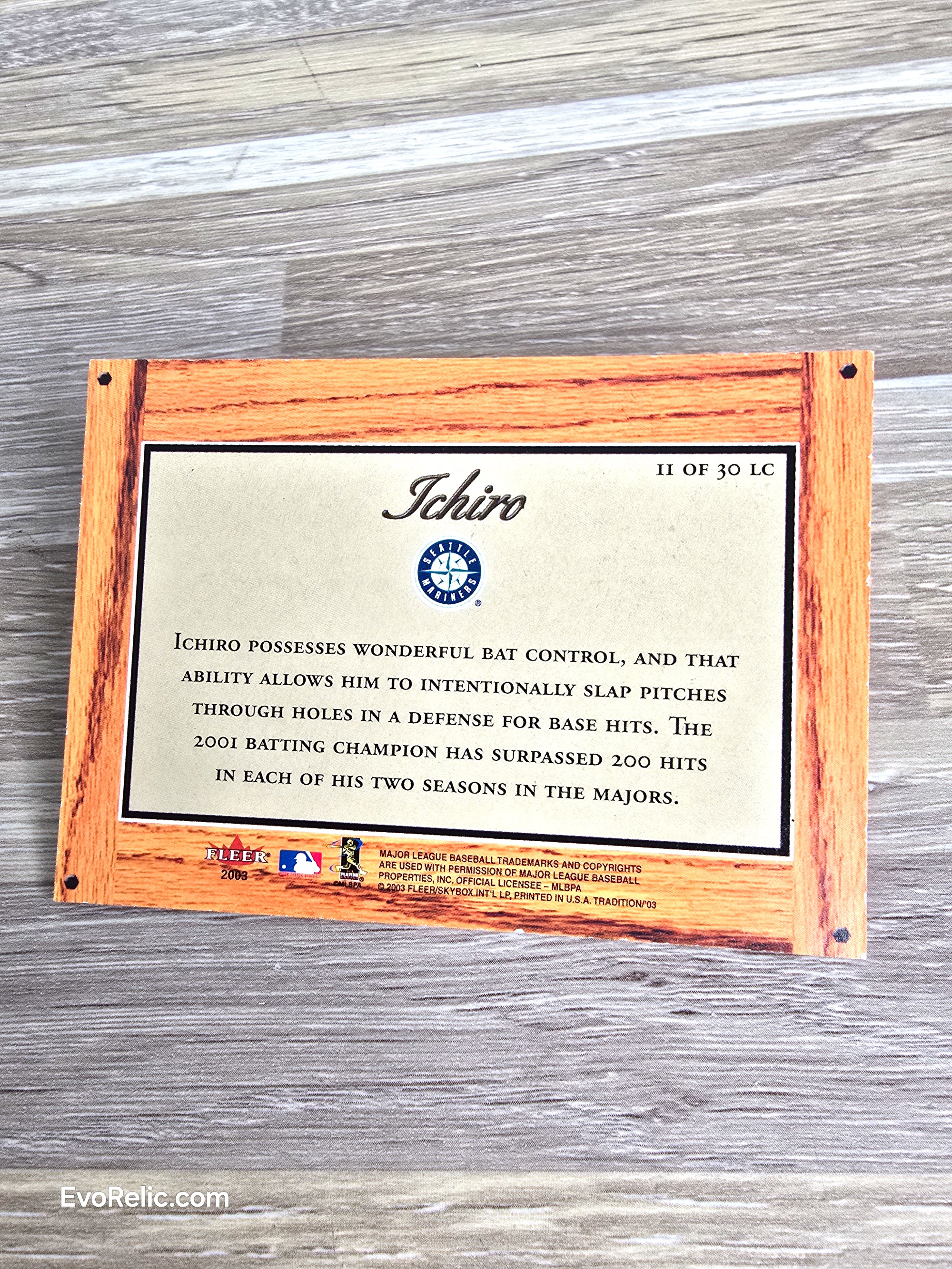 Fleer Baseball Card 2003 Ichiro Seattle Mariners