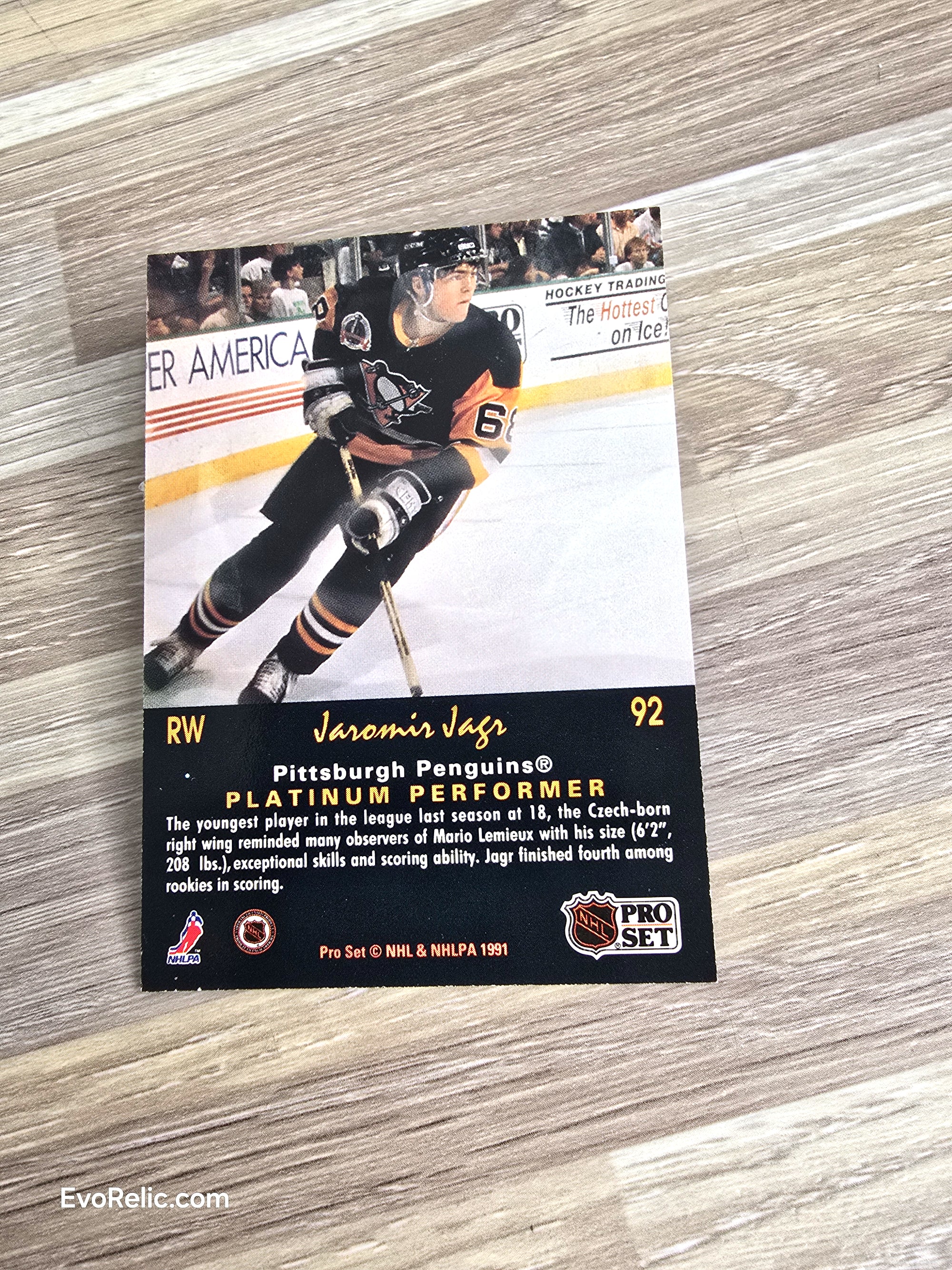 NHL Hockey Card Pro Set Jaromir Jagr Pittsburgh Penguins No 92