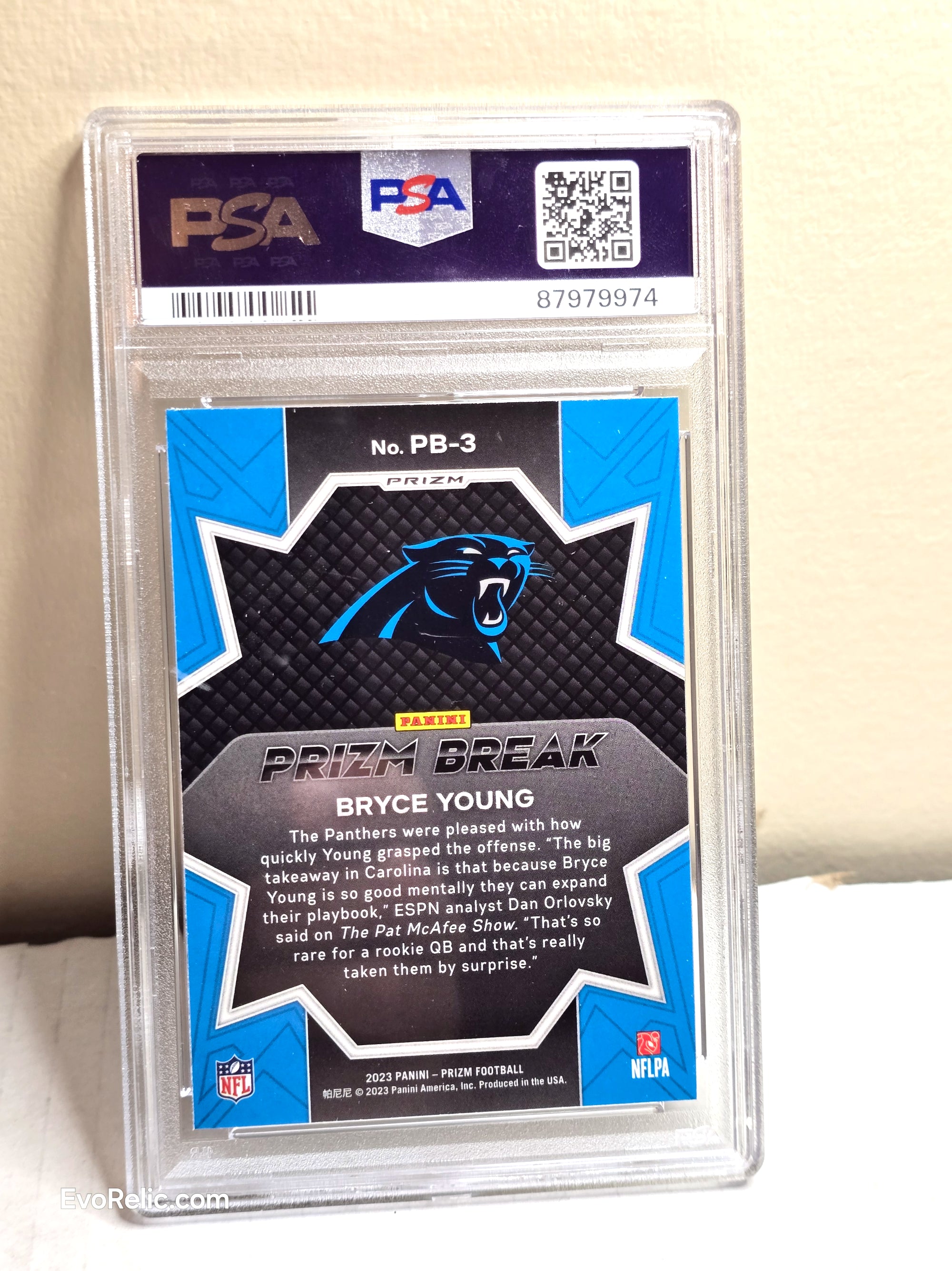Panini NFL Football Card Bryce Young 2023 Panthers No PB3 - Graded PSA 10 Mint