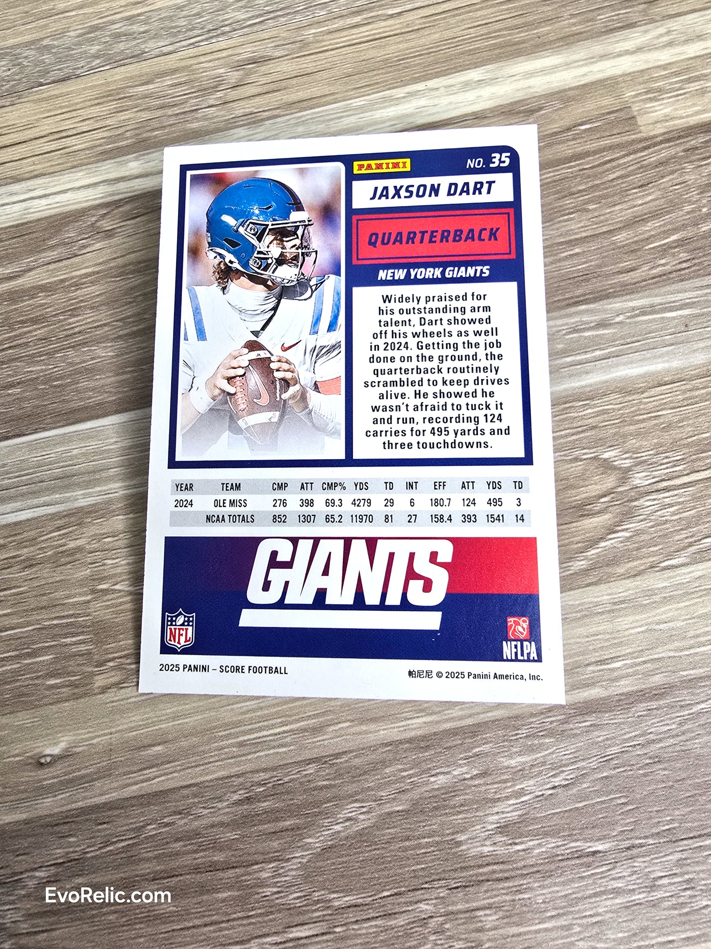 Jaxon Dart Rookie Football Card 2025 Panini No 35