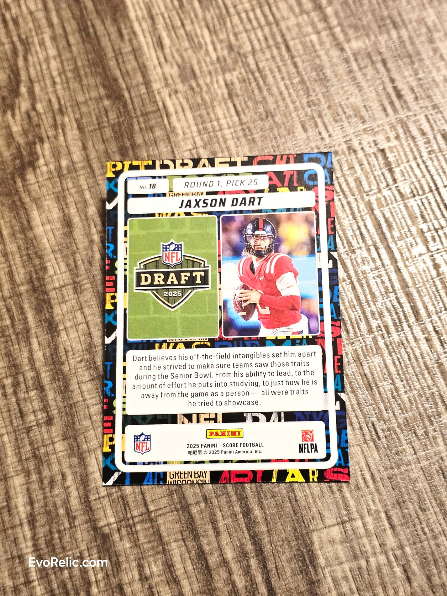 Jaxson Dart Rookie NFL Football Card 2025 Panini Score No 18