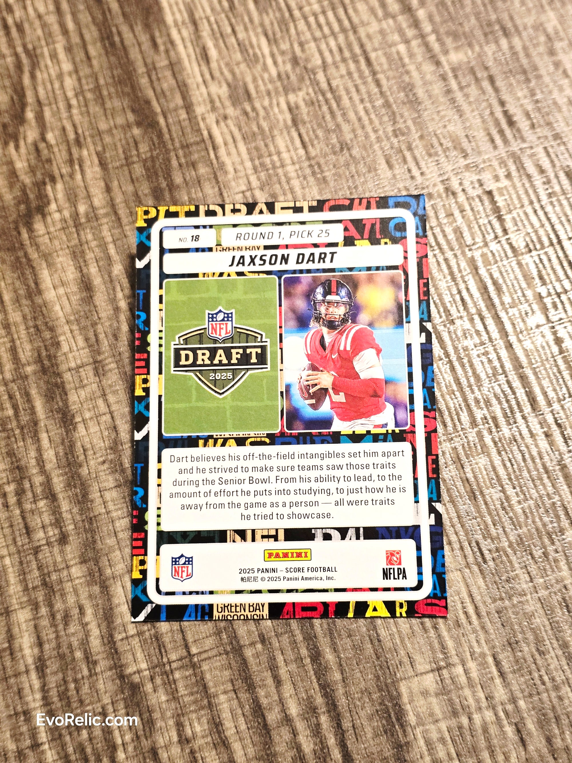 Jaxson Dart Rookie NFL Football Card 2025 Panini Score No 18
