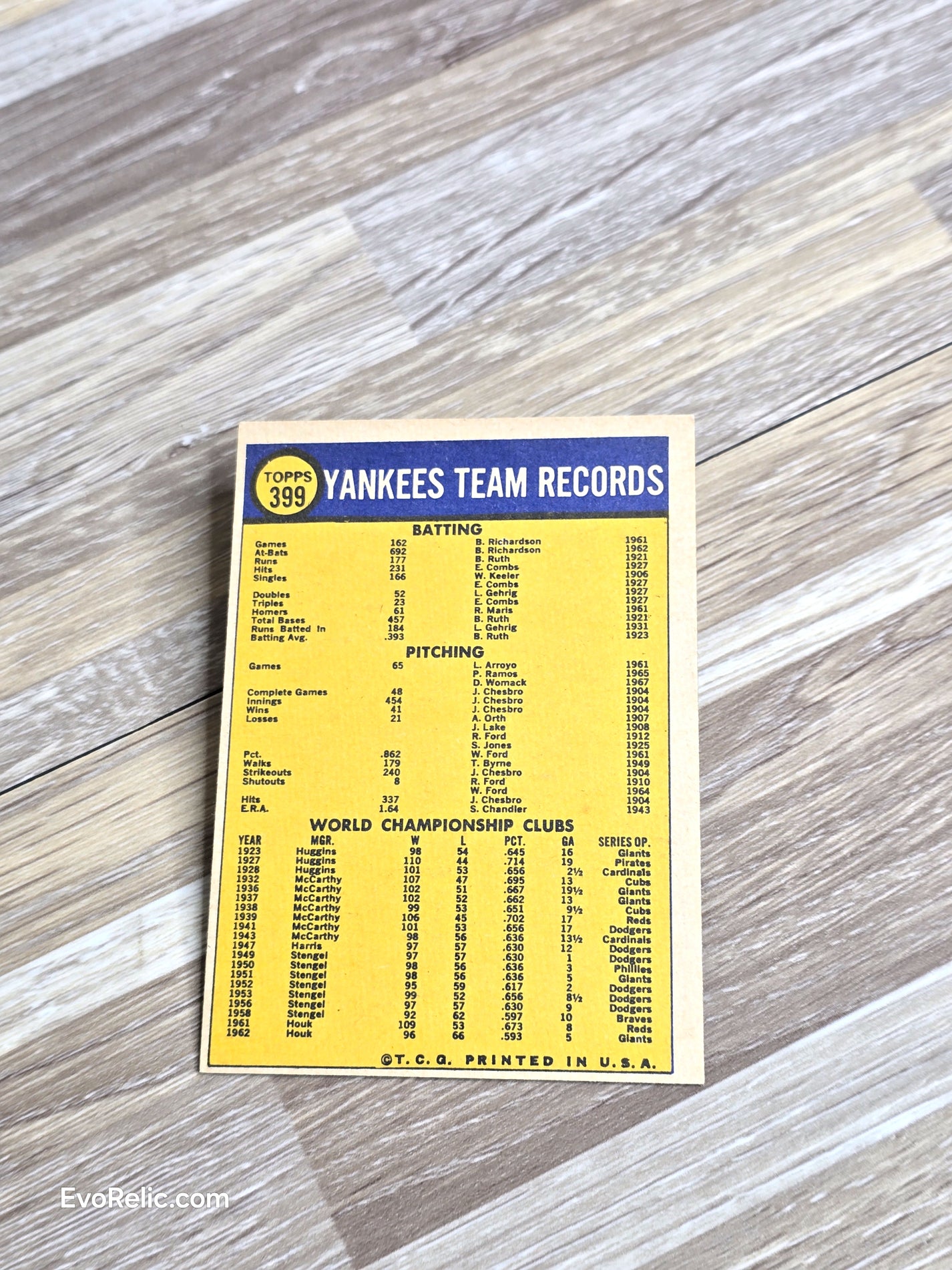 1970 Topps Baseball Card New York Yankees No 399