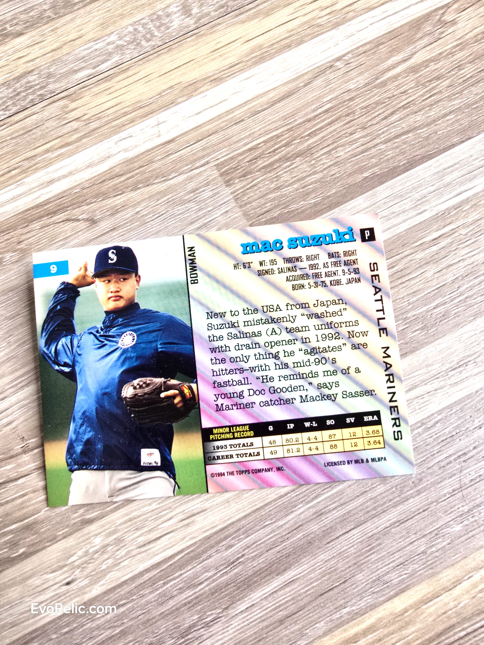 1994 Topps Mac Suzuki Baseball Card No 9