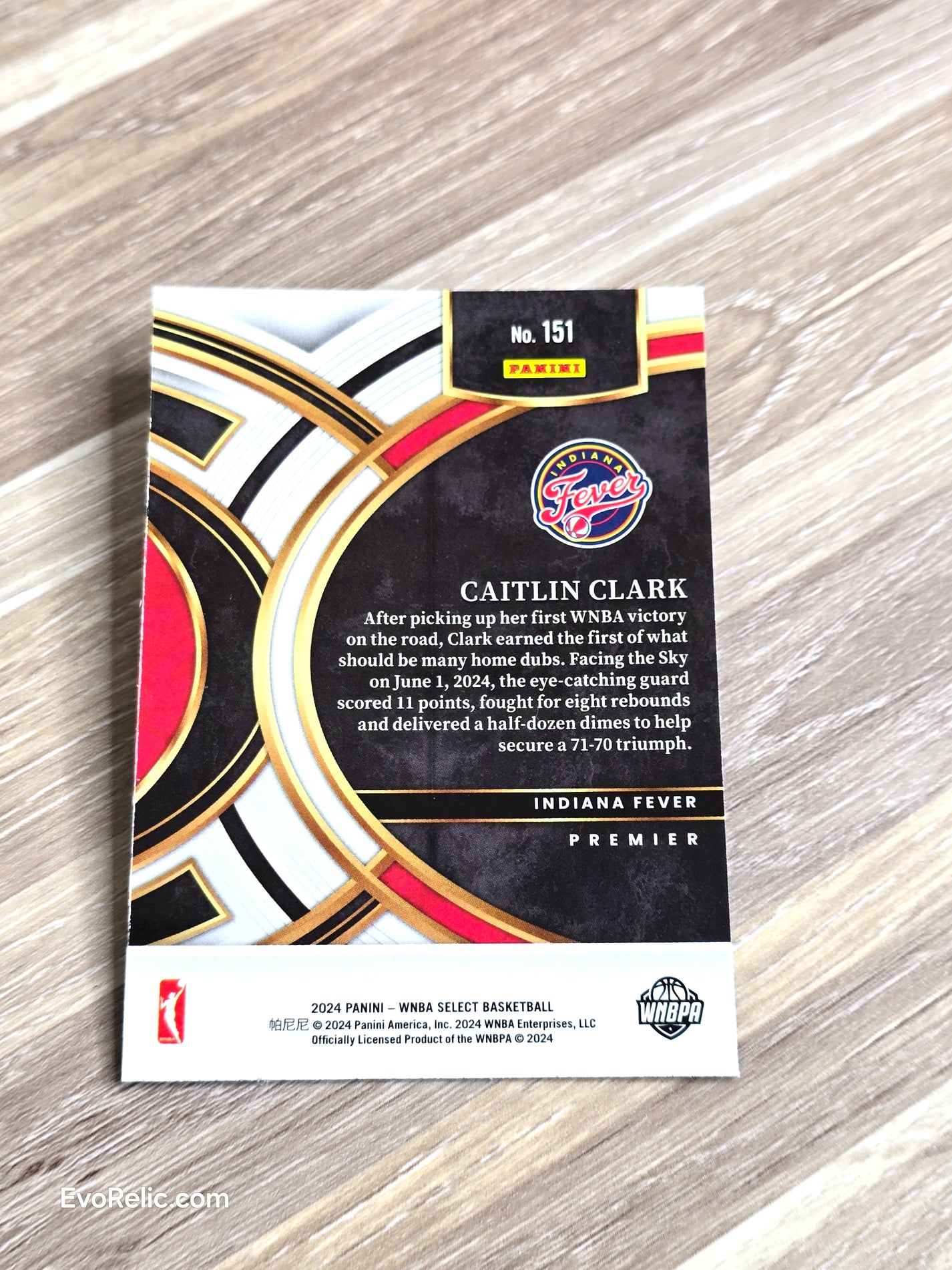 Caitlin Clark Rookie Basketball Card 2024 Panini No. 151