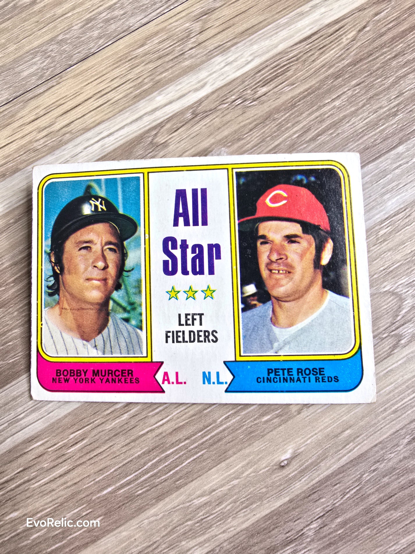 1974 Topps #336 All-Star Left Fielders - Pete Rose &amp; Bobby Murcer - Reds/Yankees