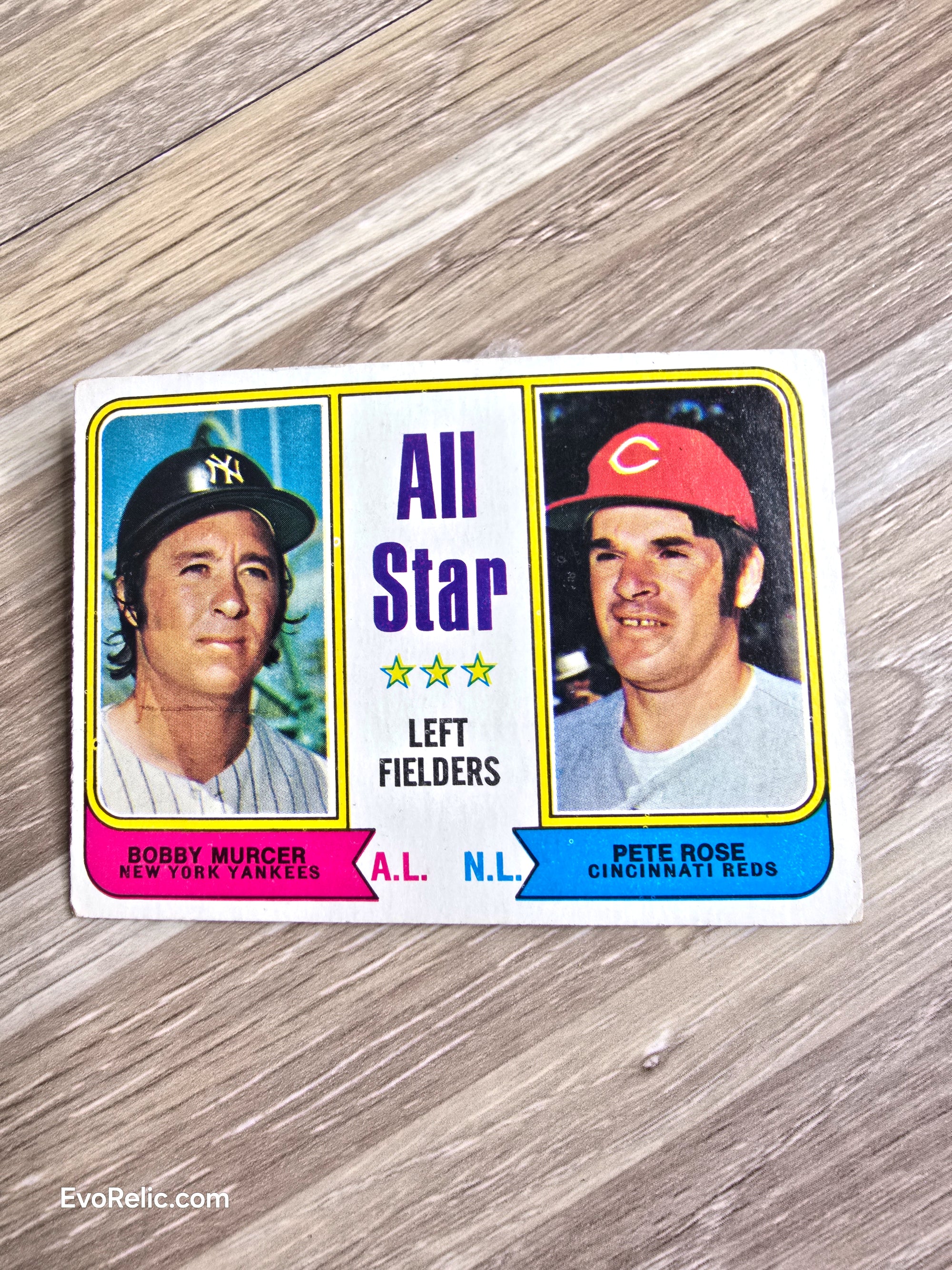 1974 Topps #336 All-Star Left Fielders - Pete Rose & Bobby Murcer - Reds/Yankees