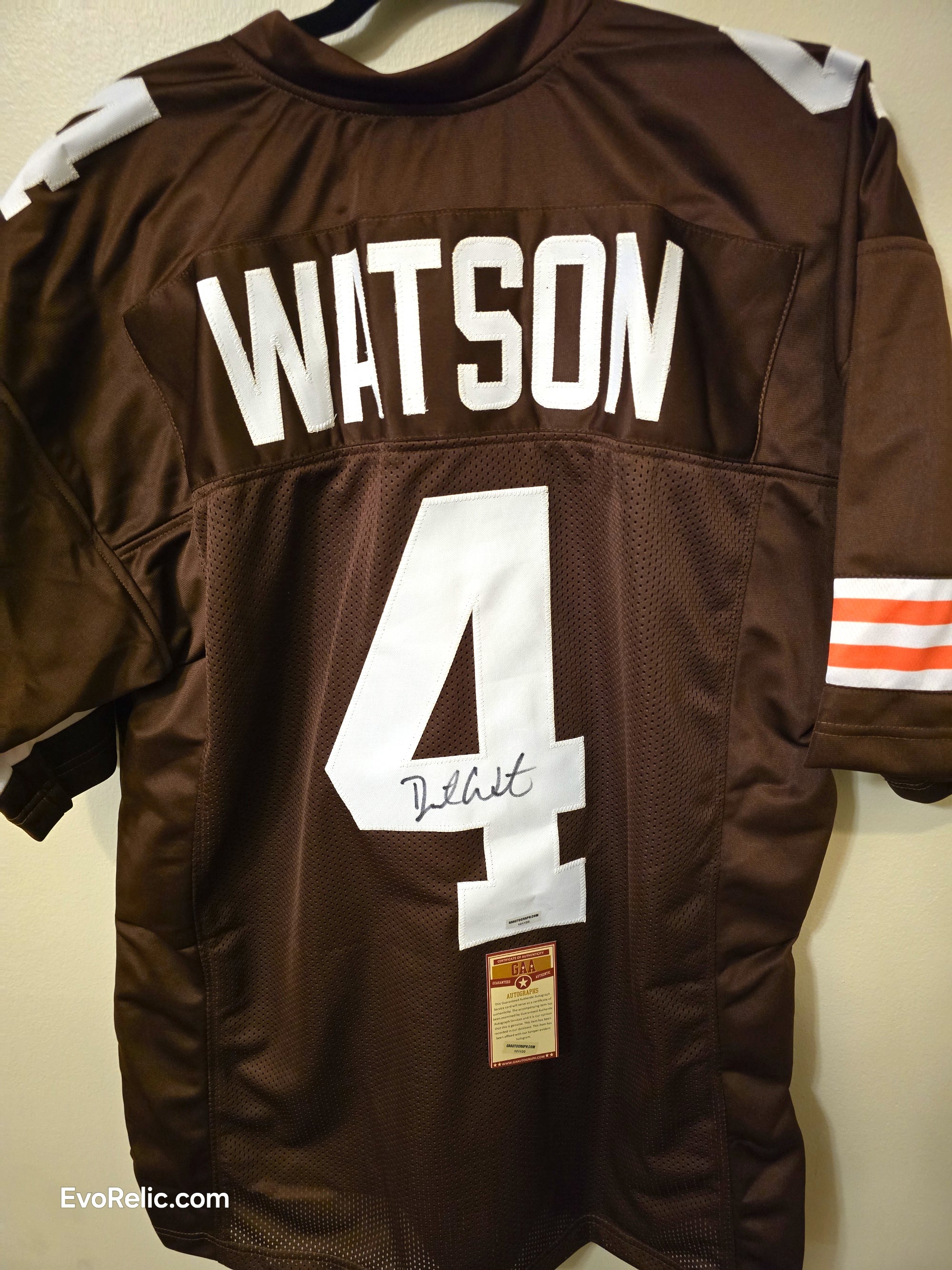 DeShaun Watson Autographed Jersey Browns Football - Authenticated