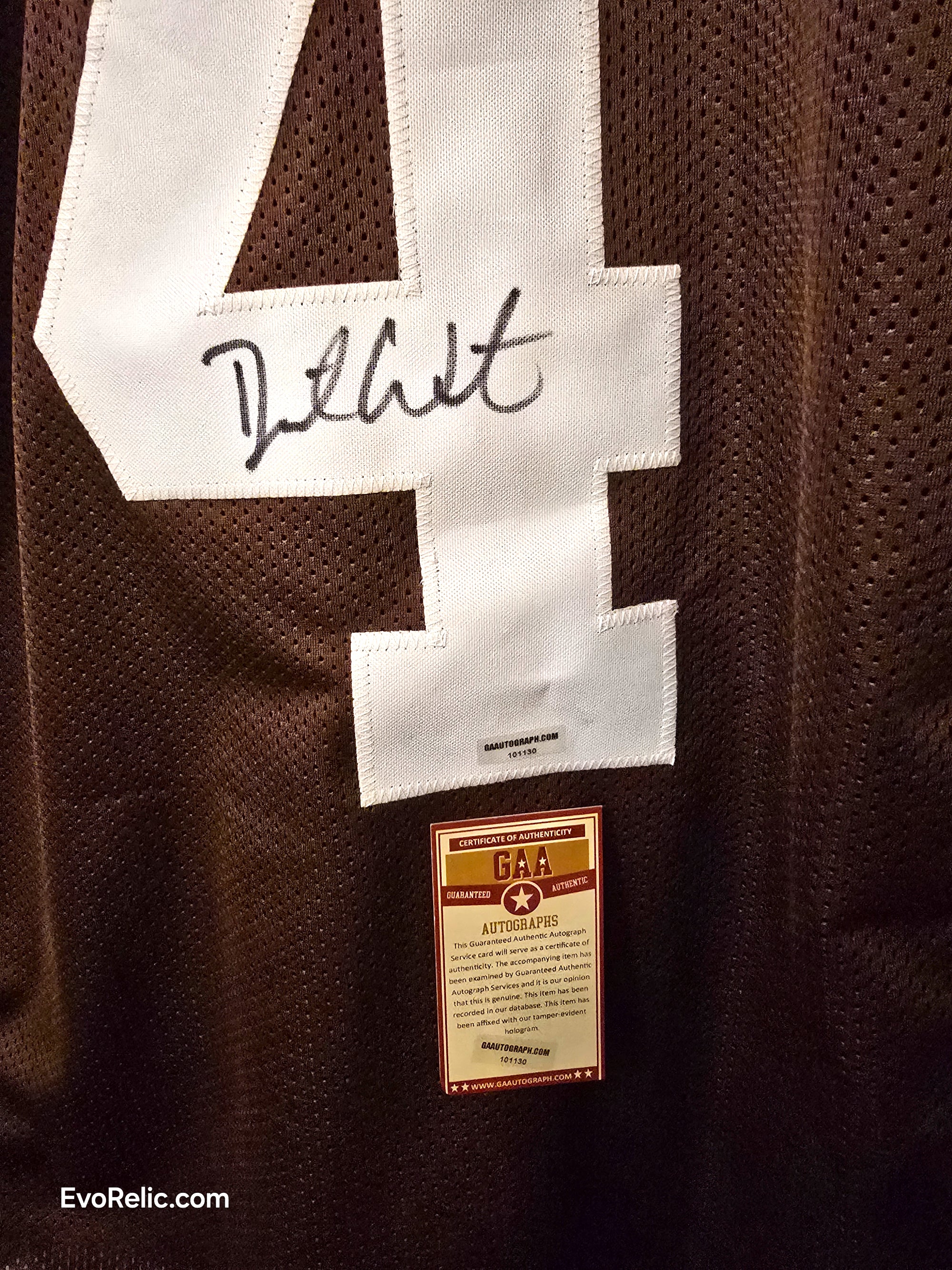 DeShaun Watson Autographed Jersey Browns Football - Authenticated