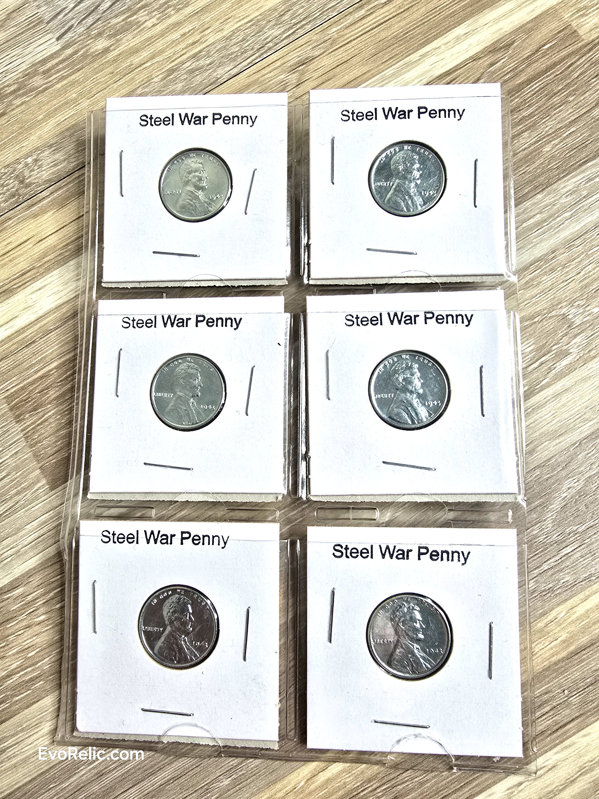 1943 Pennies Six Steel War Penny Set