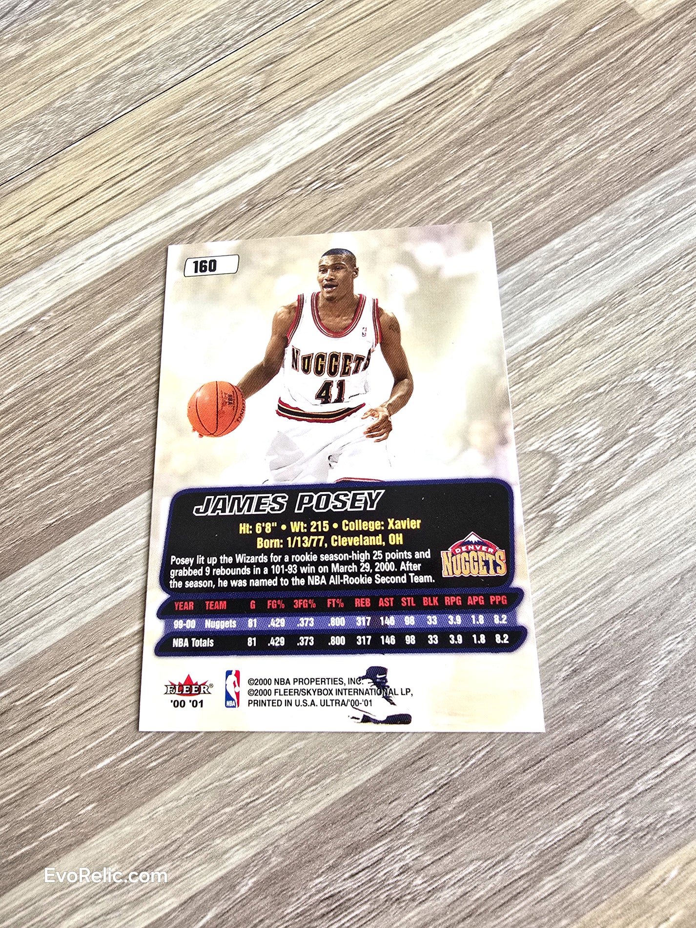 James Posey NBA Basketball Card 2000 Fleer No 160
