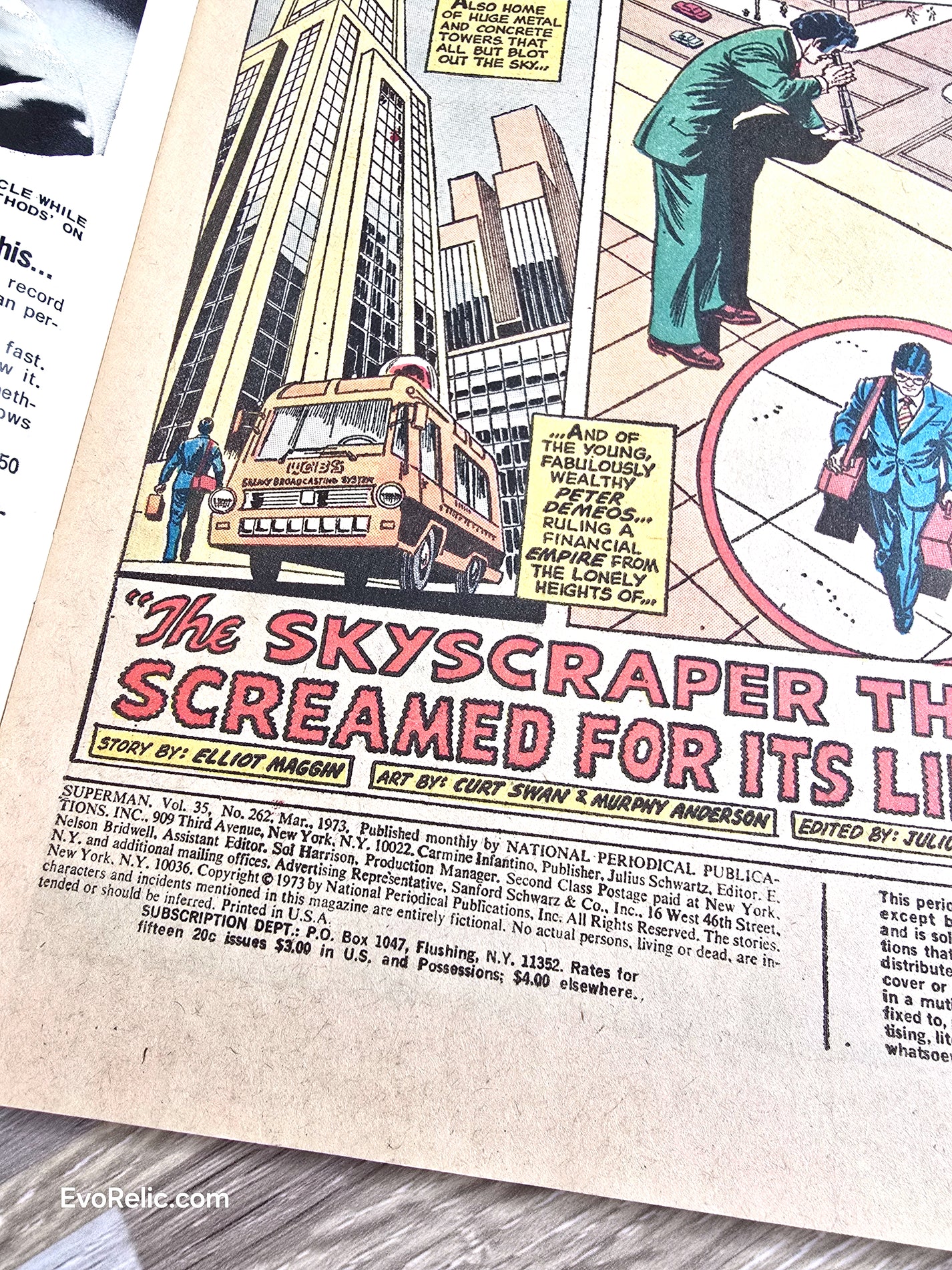 1973 Superman DC Comic Book The Skyscraper Screamed for Its Life Vol 35 No 262
