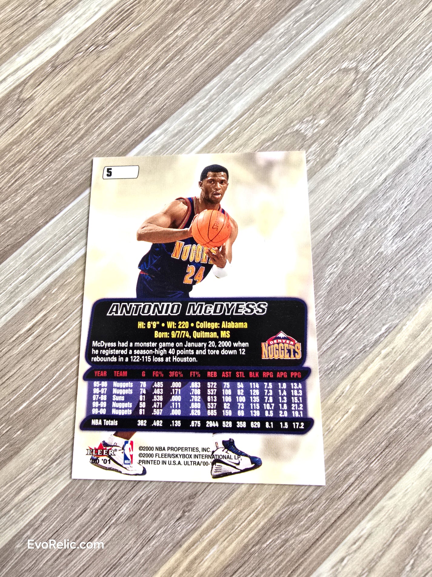 Antonio McDyess NBA Basketball Card 2000 Fleer No 5