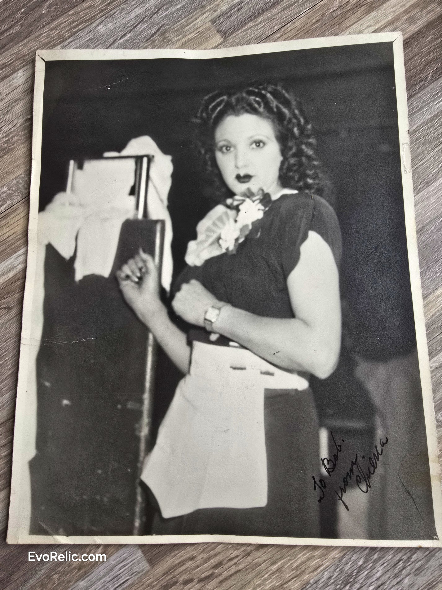 Vintage 1930s-1940s Signed Photo "Chieca" - Cabaret/Vaudeville Stage Performer Publicity Portrait