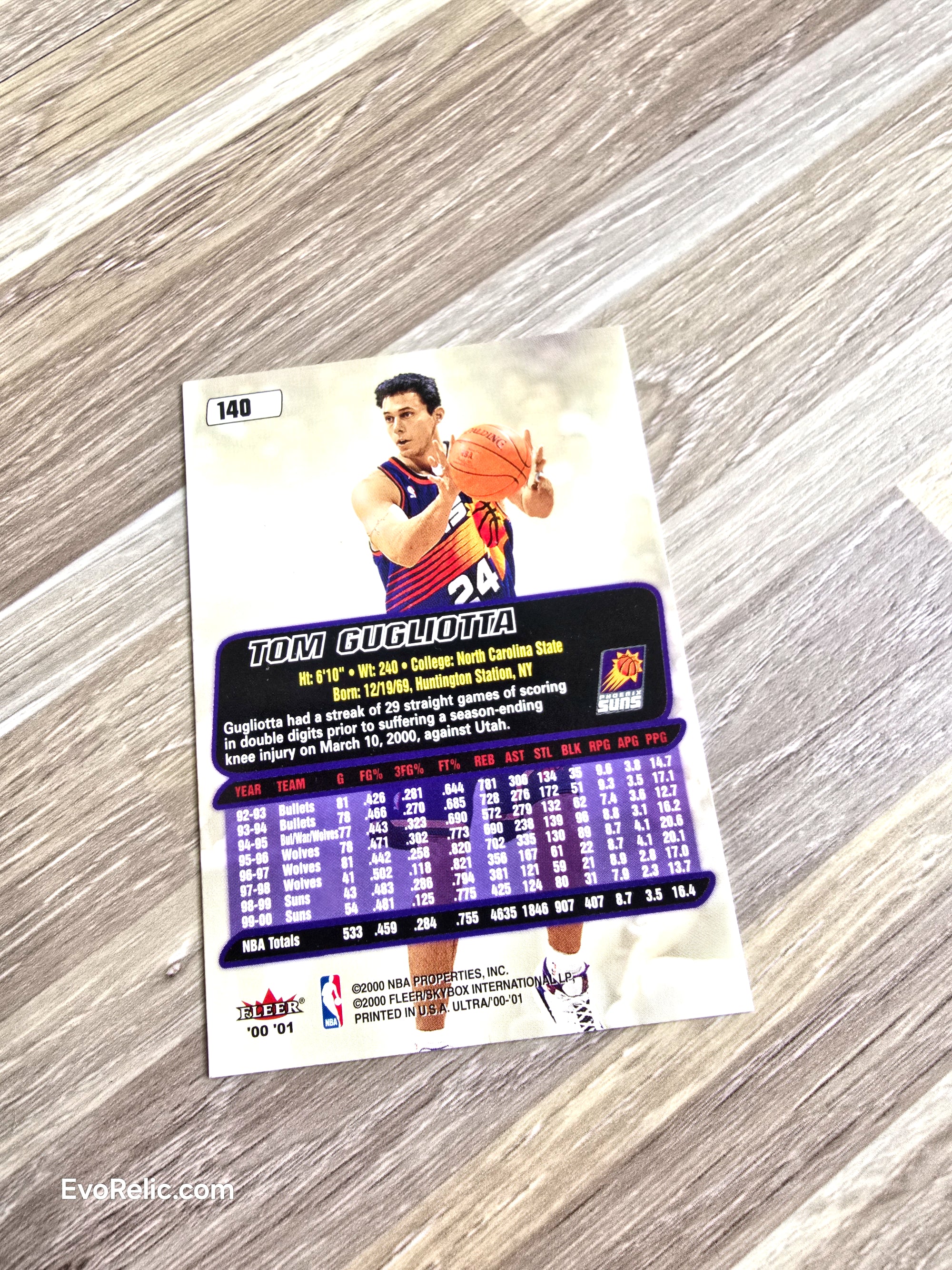 Tom Gugliotta NBA Basketball Card 2000 Fleer No 140