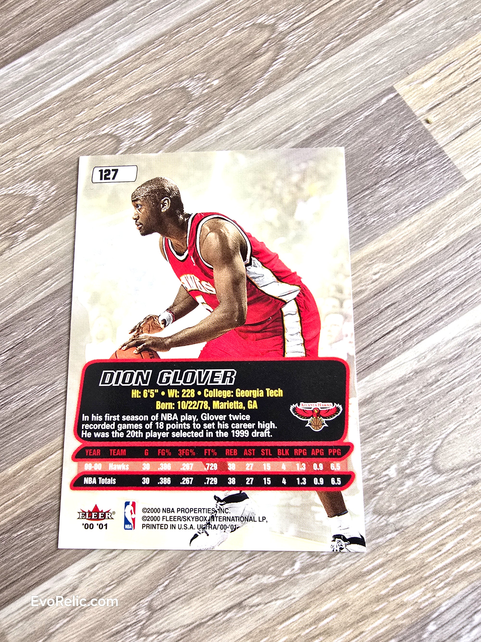 Dion Glover NBA Basketball Card 2000 Fleer No 127