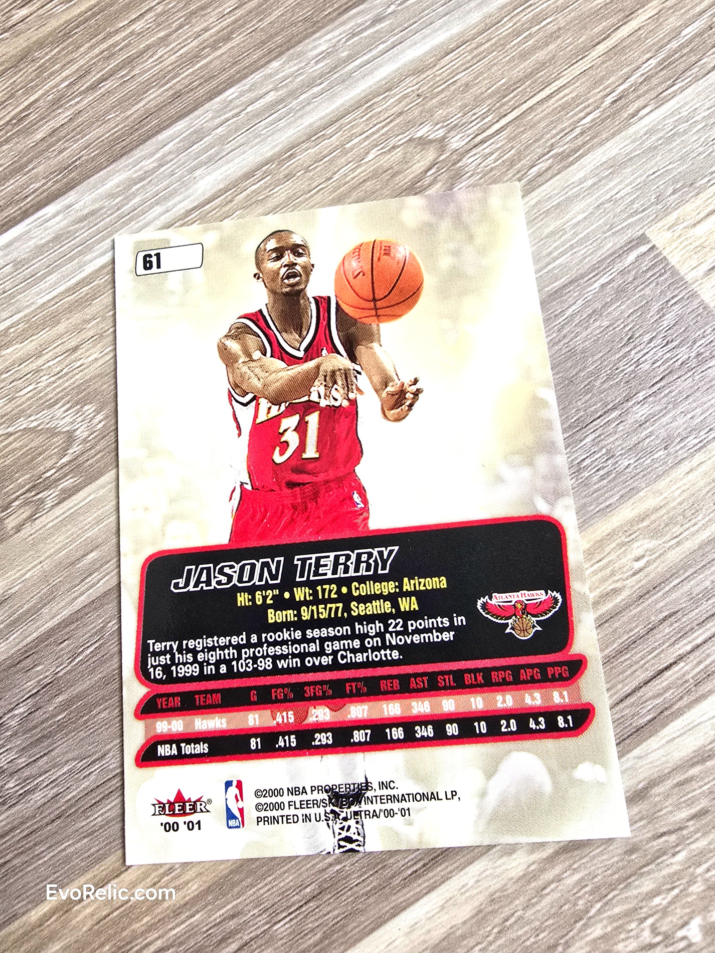 Jason Terry NBA Basketball Card 2000 Fleer No 61