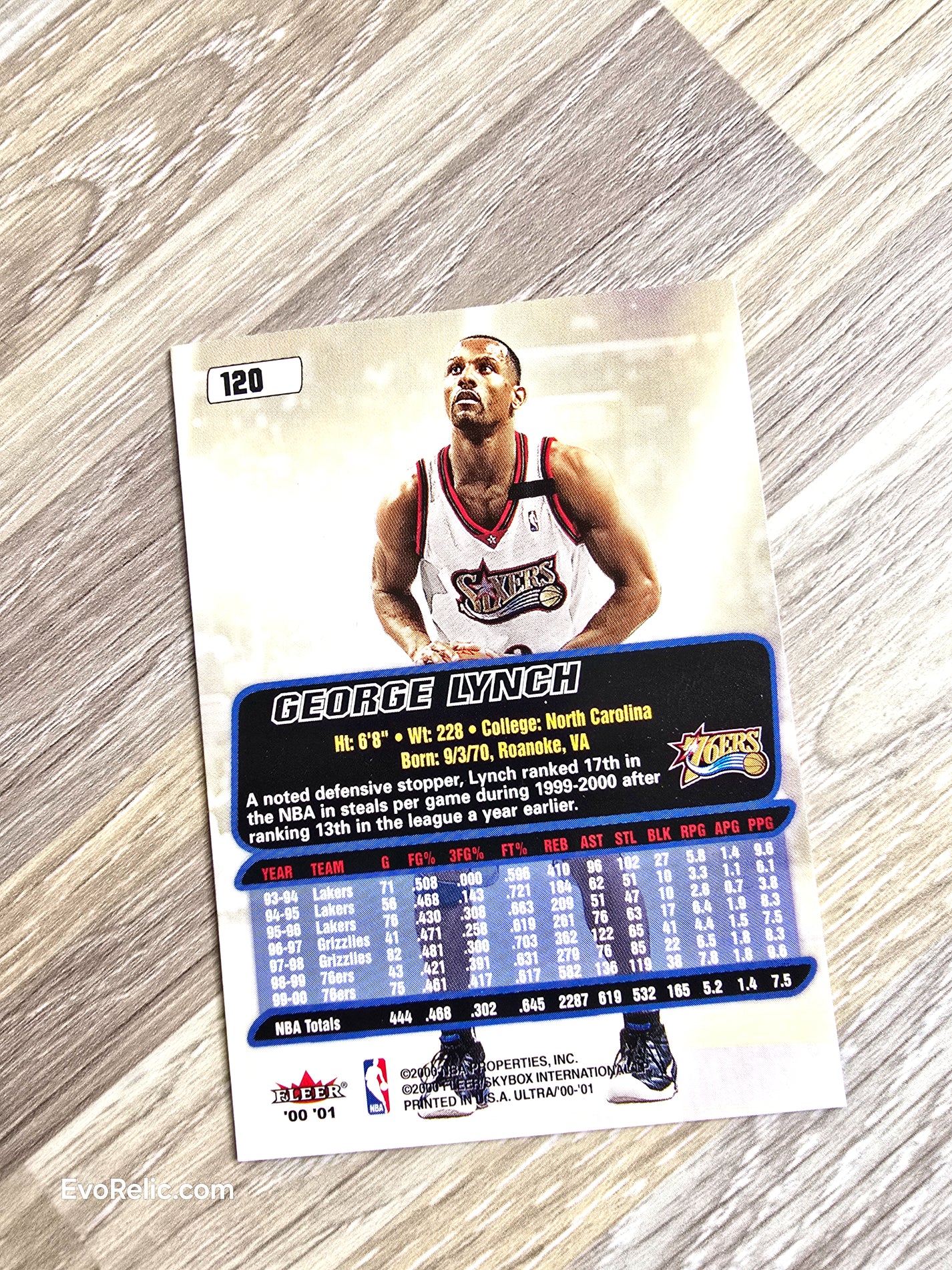 George Lynch NBA Basketball Card 2000 Fleer No 120