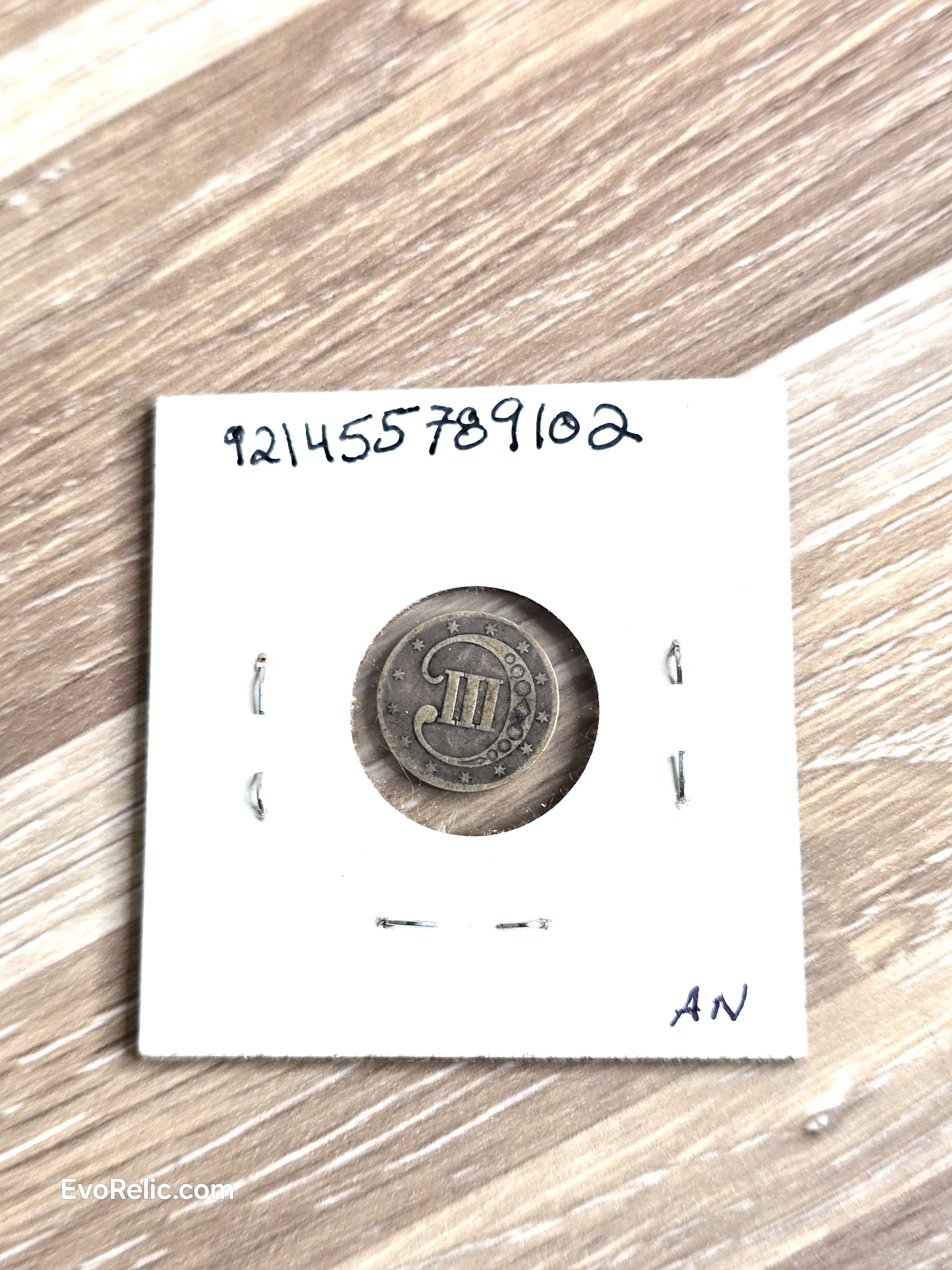 1852 Silver Three Cent U.S. Coin