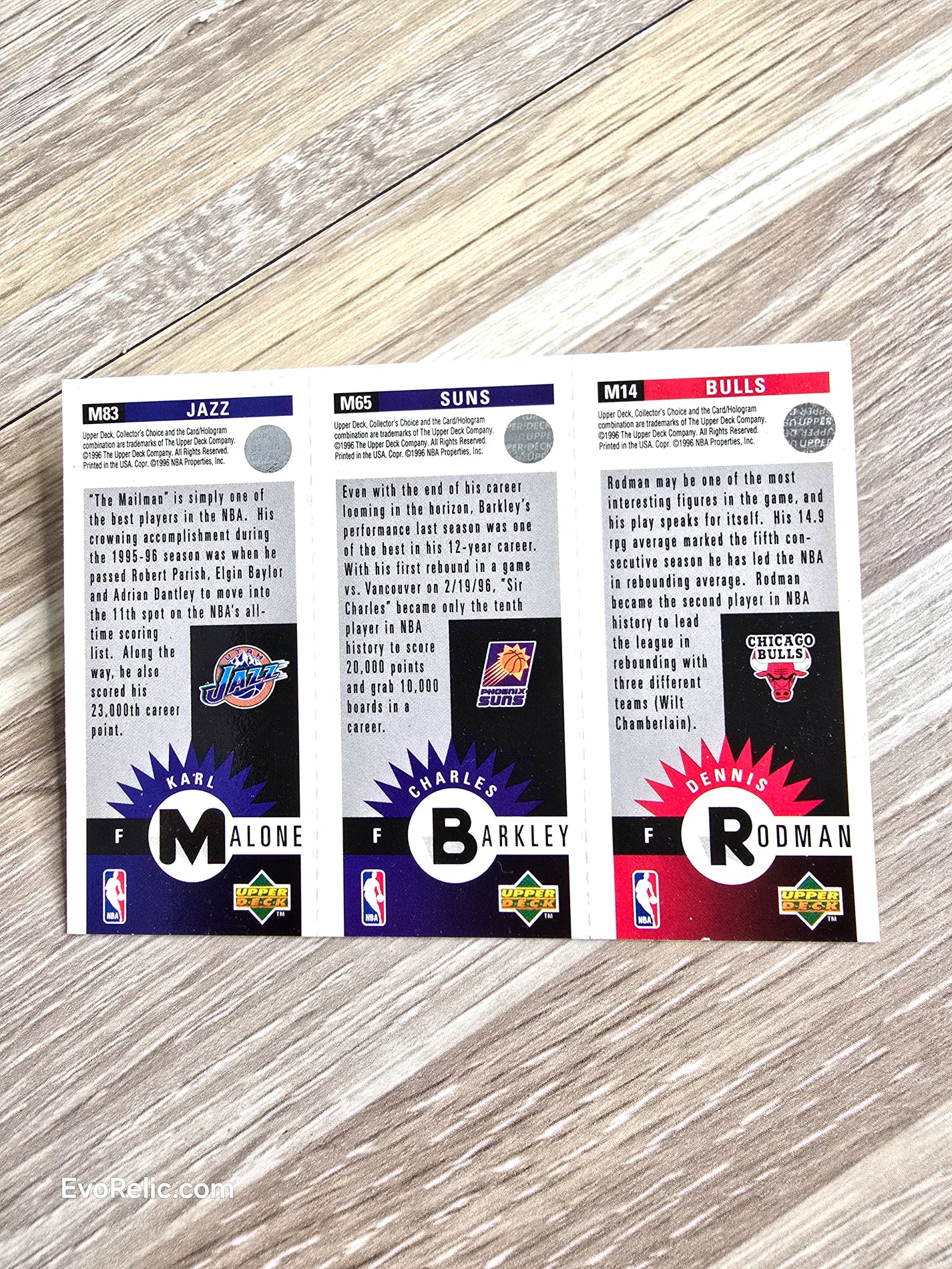 1996 Upper Deck NBA Basketball Cards Malone Barkley Rodman - Collector's Choice Mini Cards