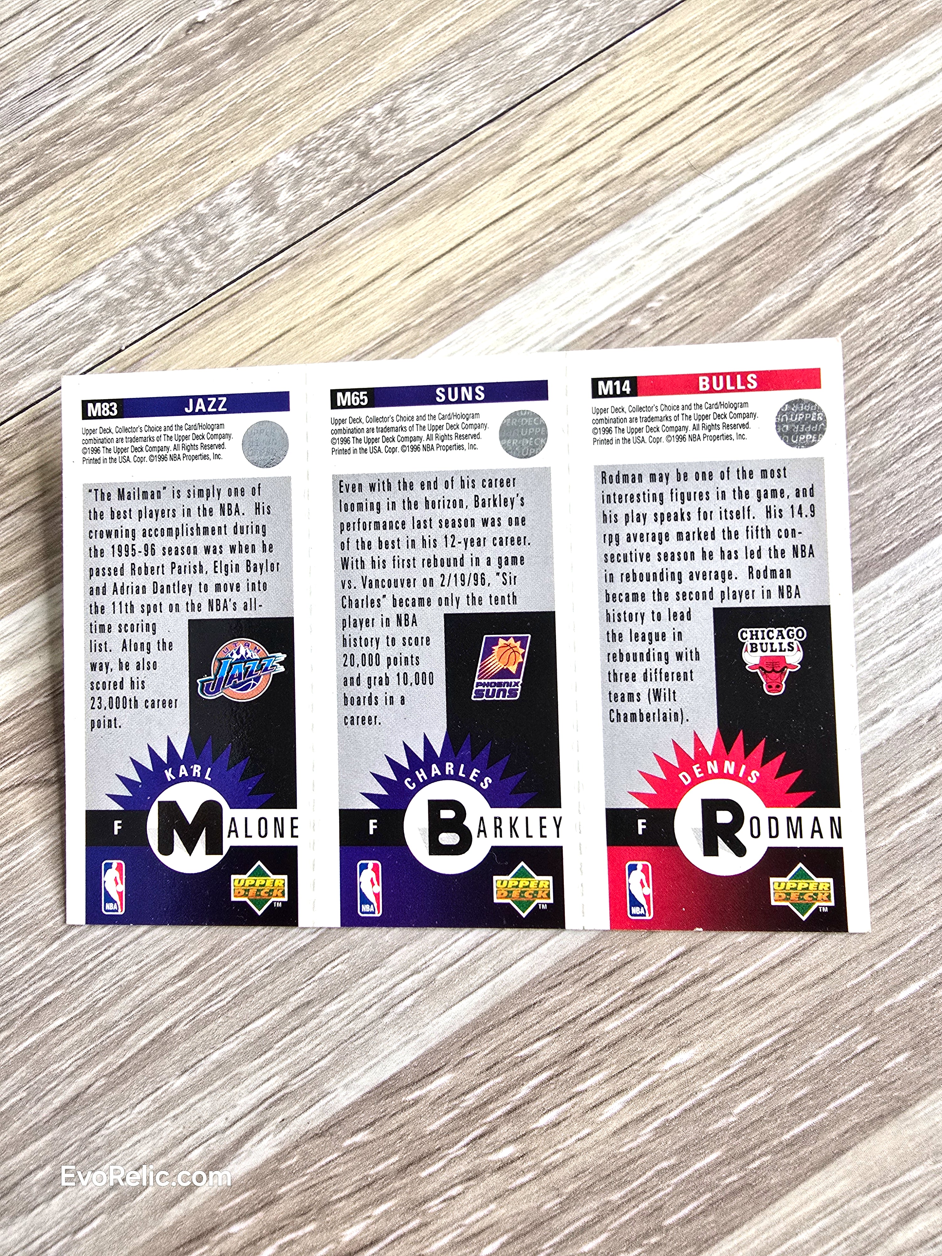 1996 Upper Deck NBA Basketball Cards Malone Barkley Rodman - Collector's Choice Mini Cards
