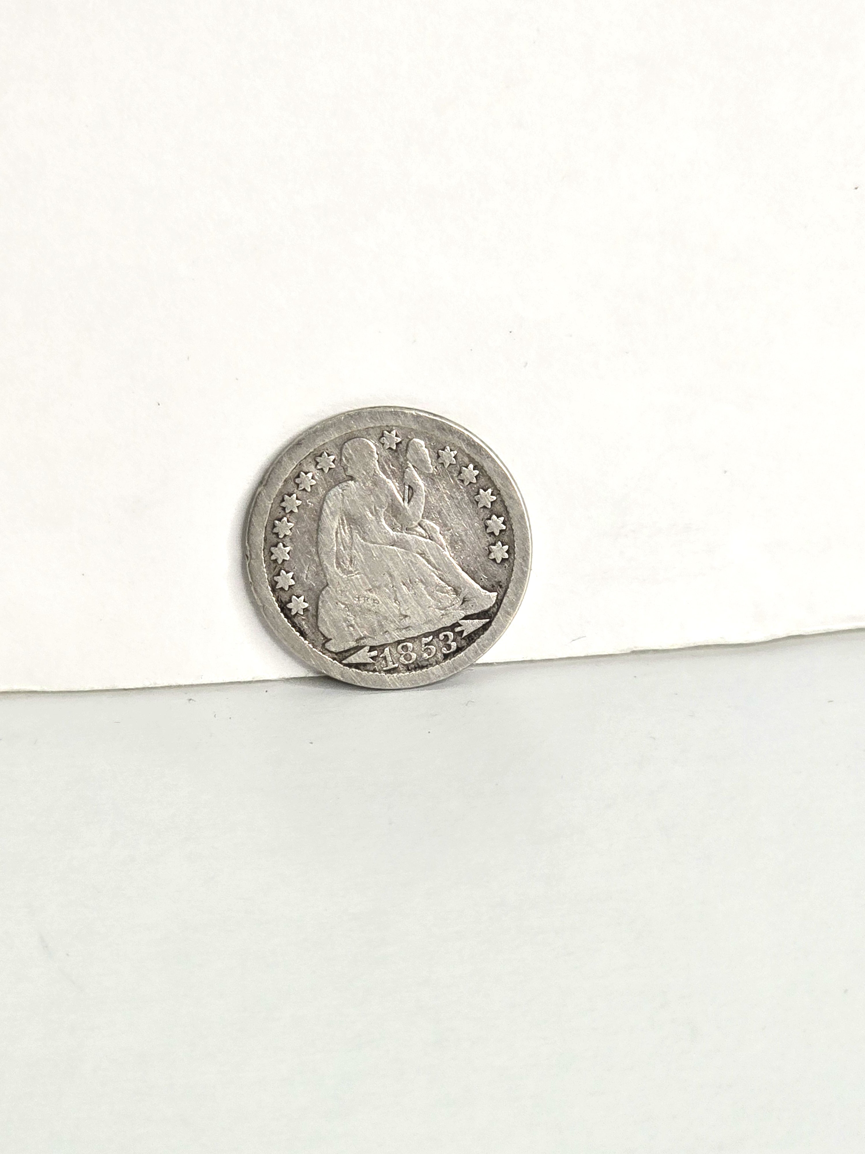 1853 Silver Coin Seated Dime - Rare