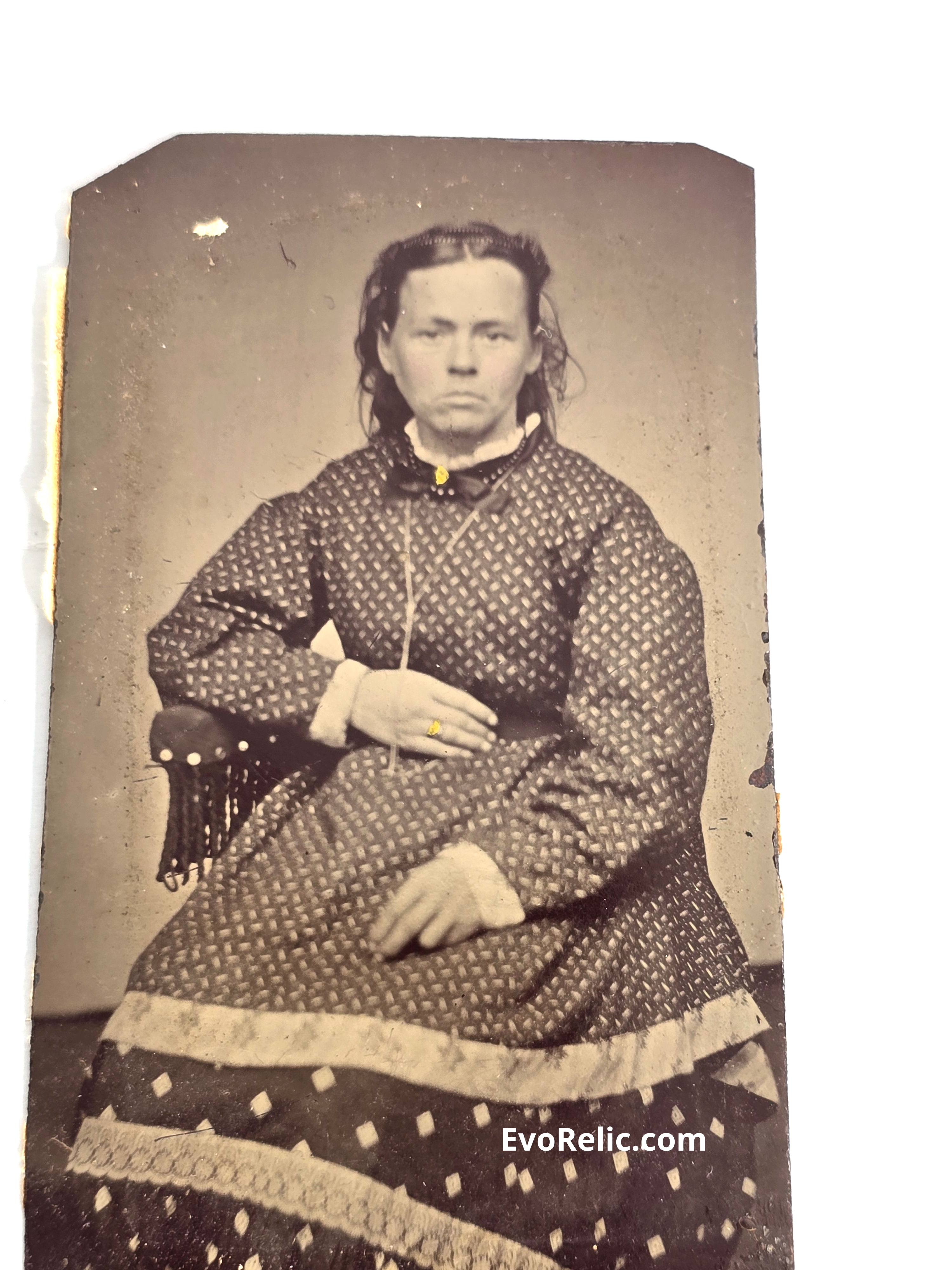 1860 Hardworking Woman in Dress Tintype