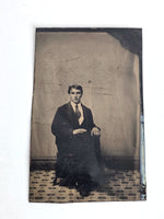 1860 Man in Chair Tintype Picture