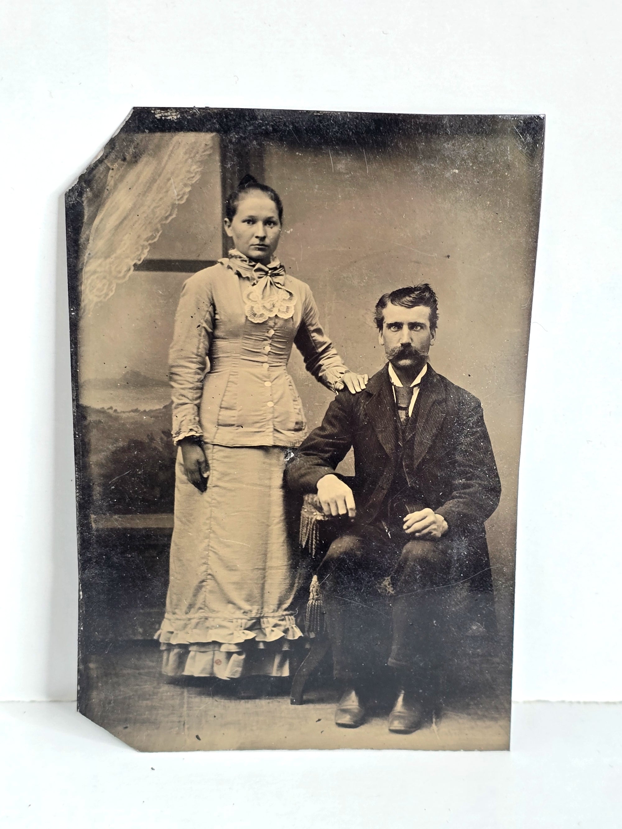 1860 Portrait of Couple Tintype Picture