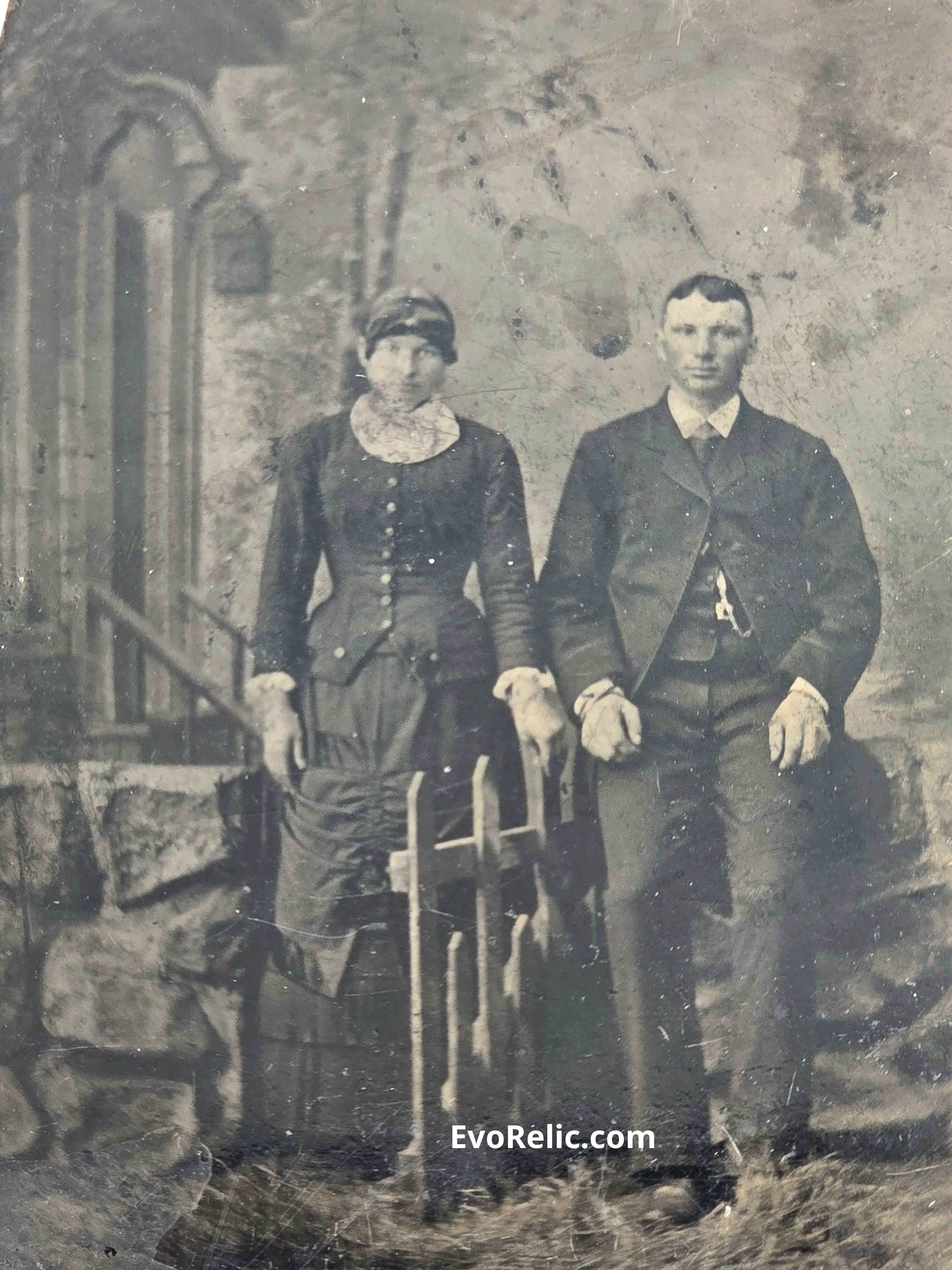 1860 Wealthy Country Gent Wife Tintype