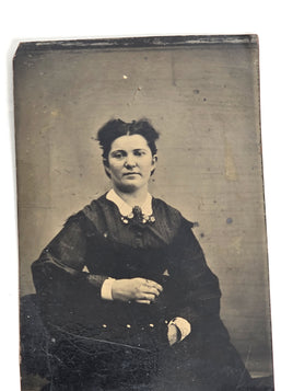 1860 Woman in Formal Apparel Tintype Picture