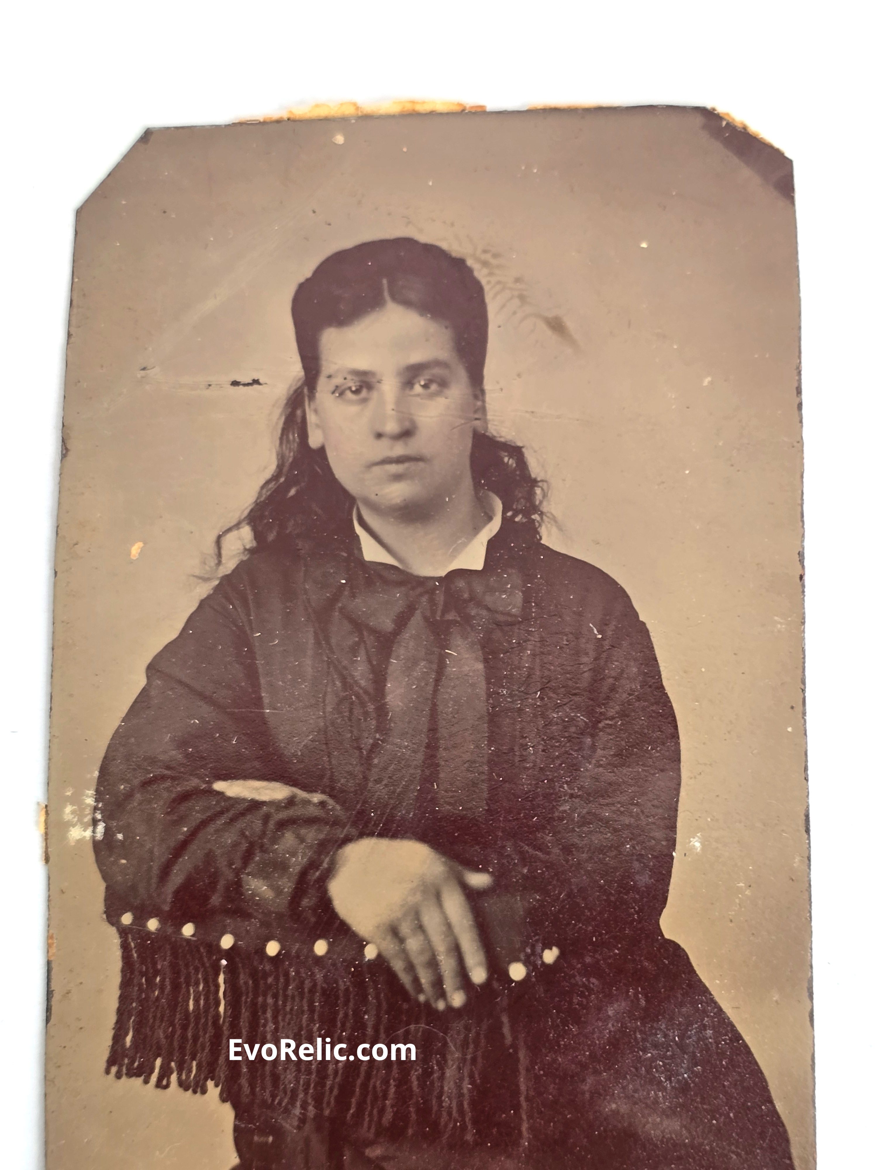 1860 Woman in Apparel Portrait Tintype