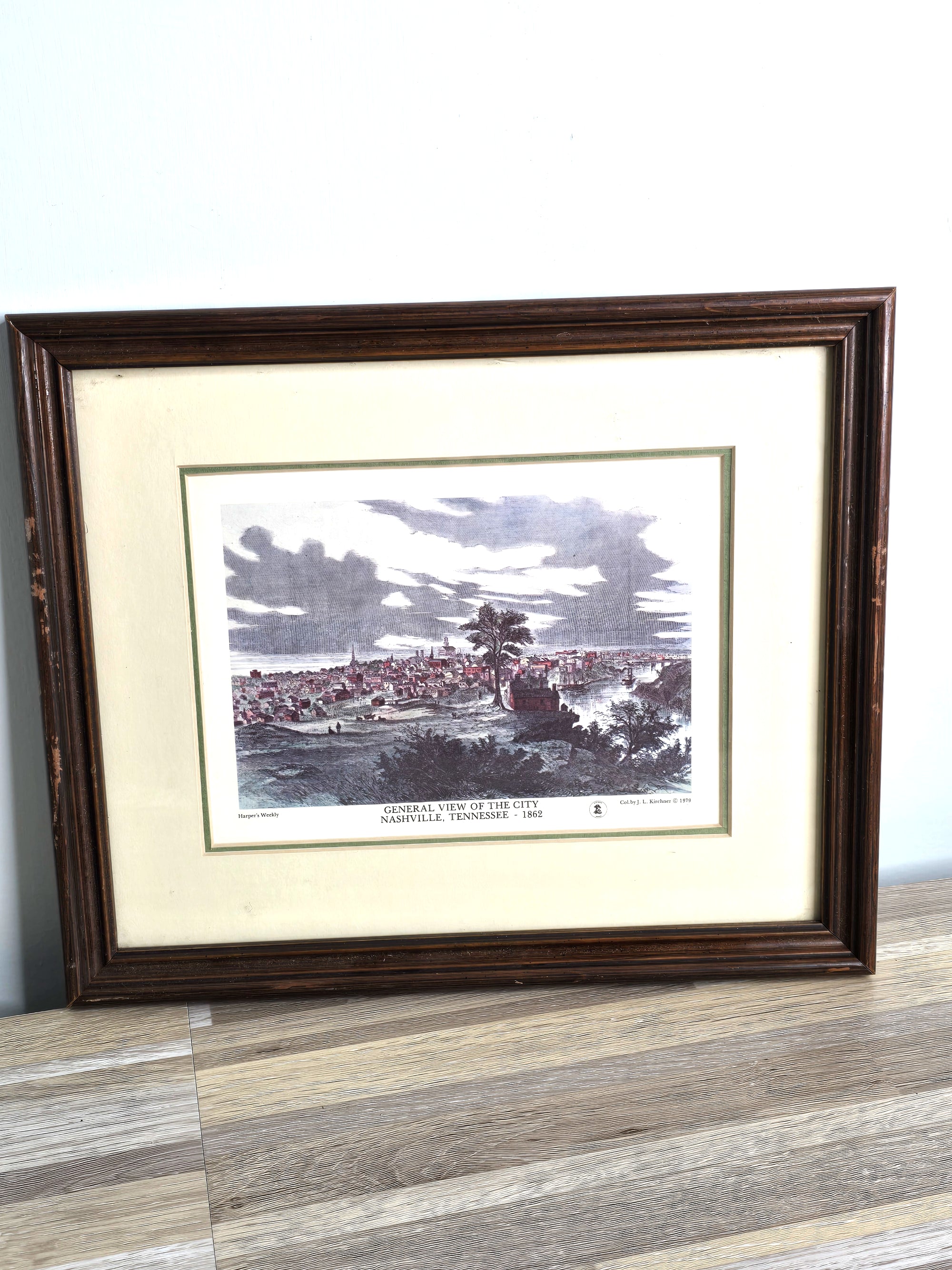 1862 View of Nashville Tennessee Print by J.L. Kirchner