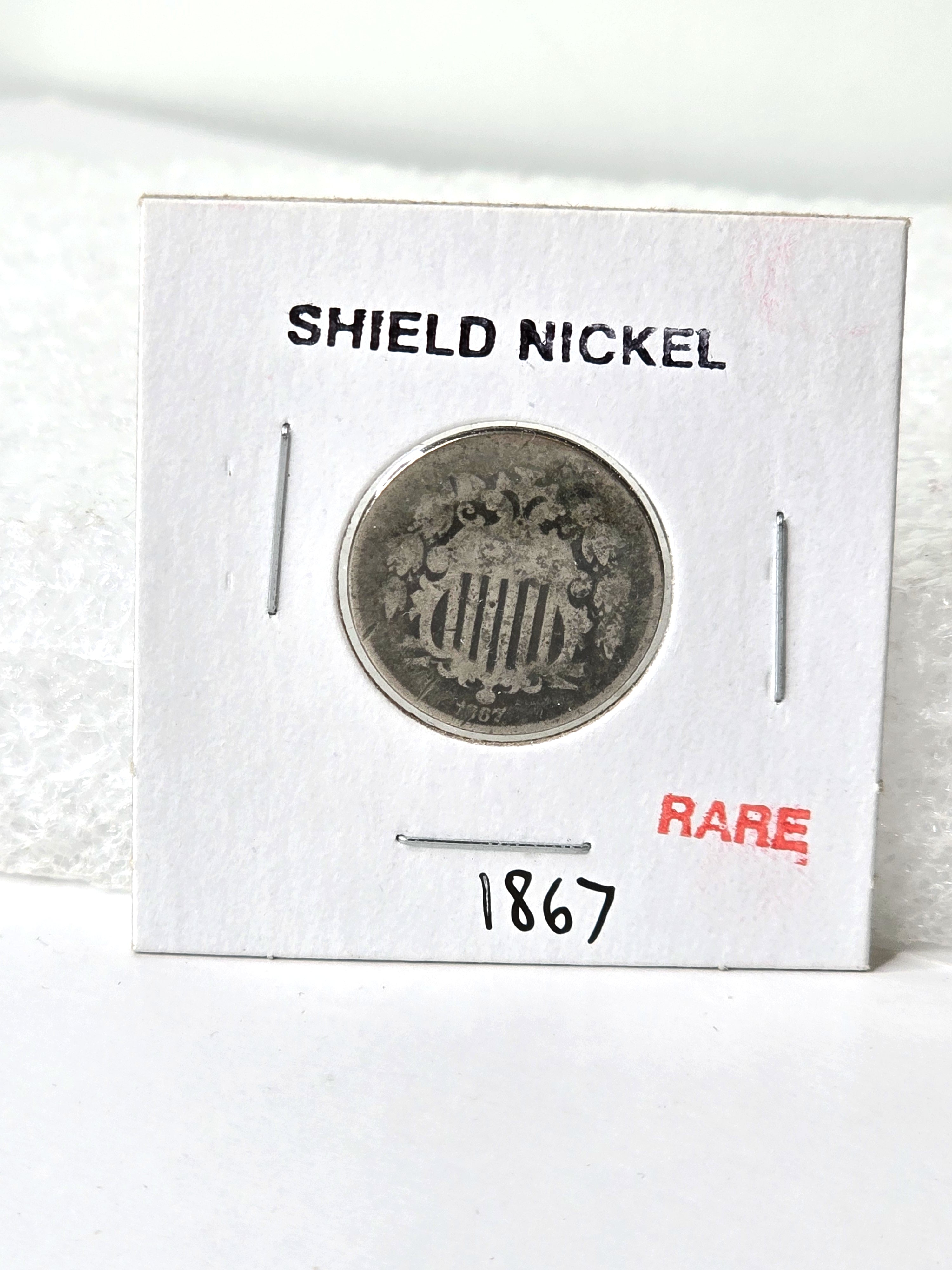 1867 Shield Nickel with Rays - Rare