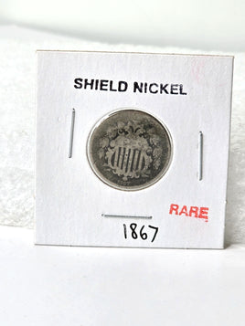 1867 Shield Nickel with Rays - Rare
