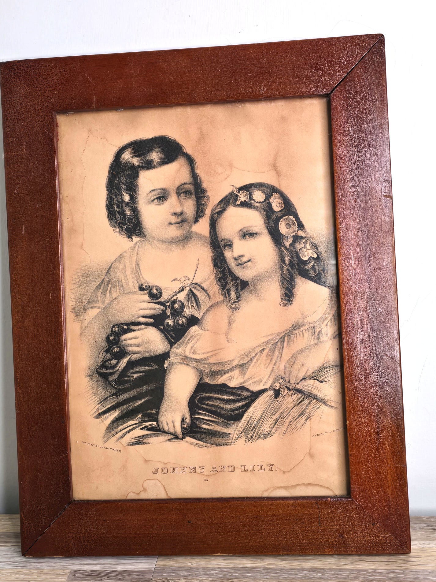 1870s Print Johnny and Lily Published by Currier &amp; Ives New York