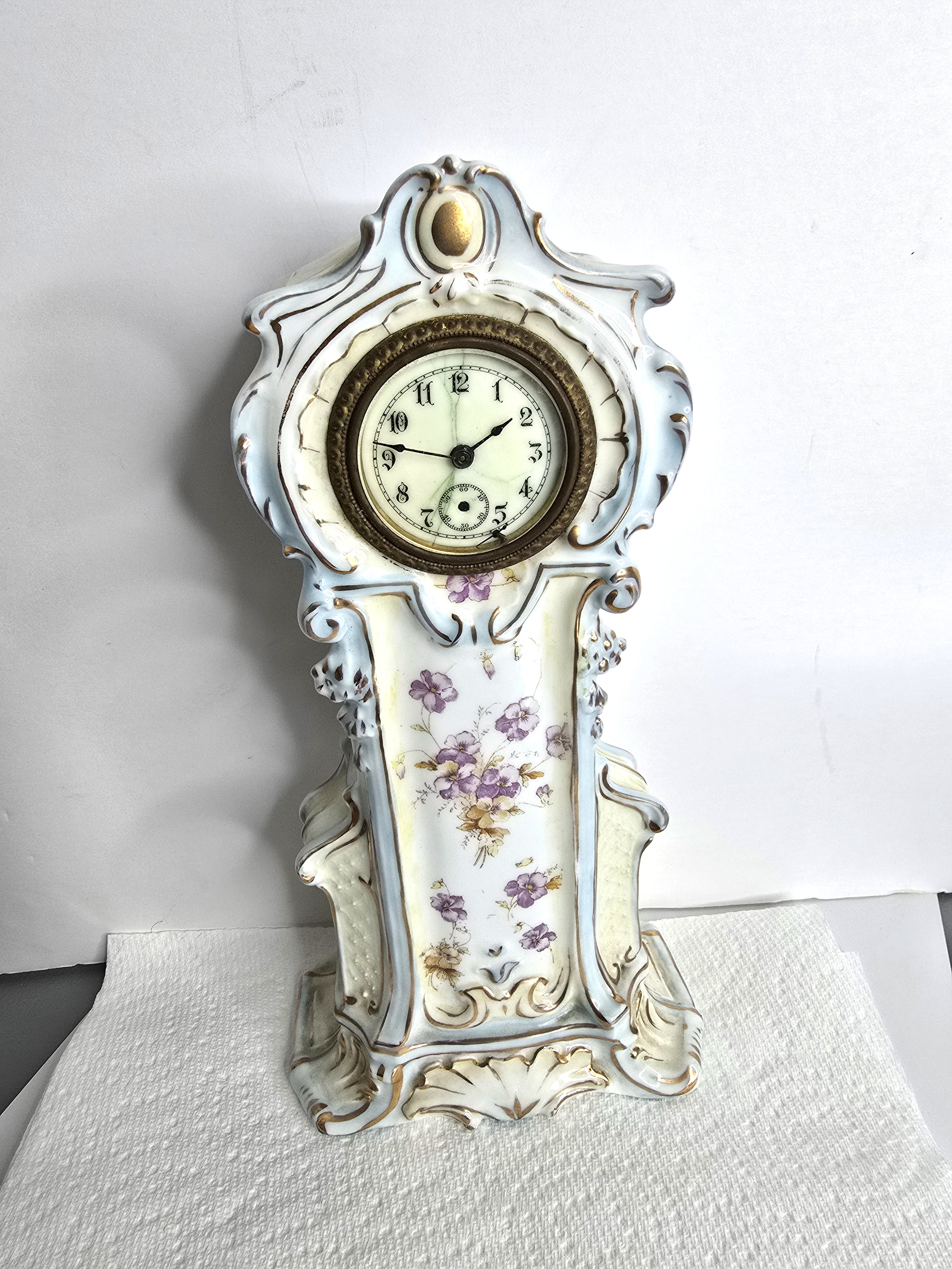 1890s Antique German Rudolstadt Porcelain Clock
