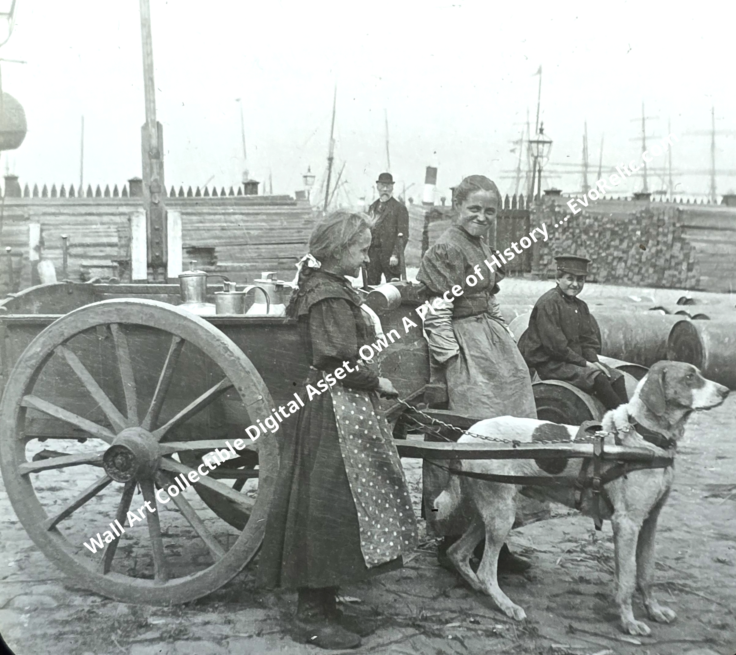 1896 Milk Cart Antwerp Belgium Wall Art Digital Asset