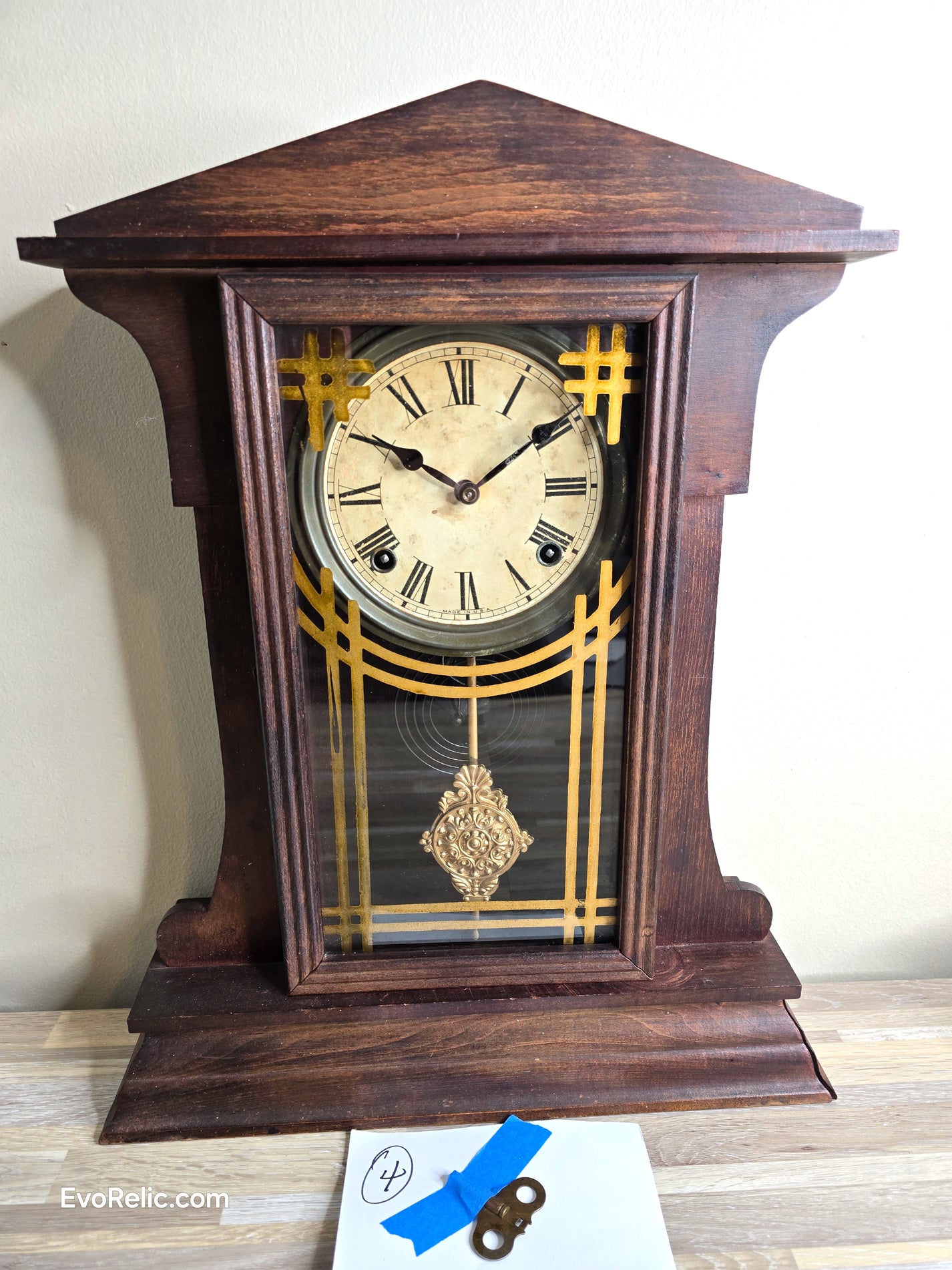 1910 Sessions Gingerbread Mantel Clock